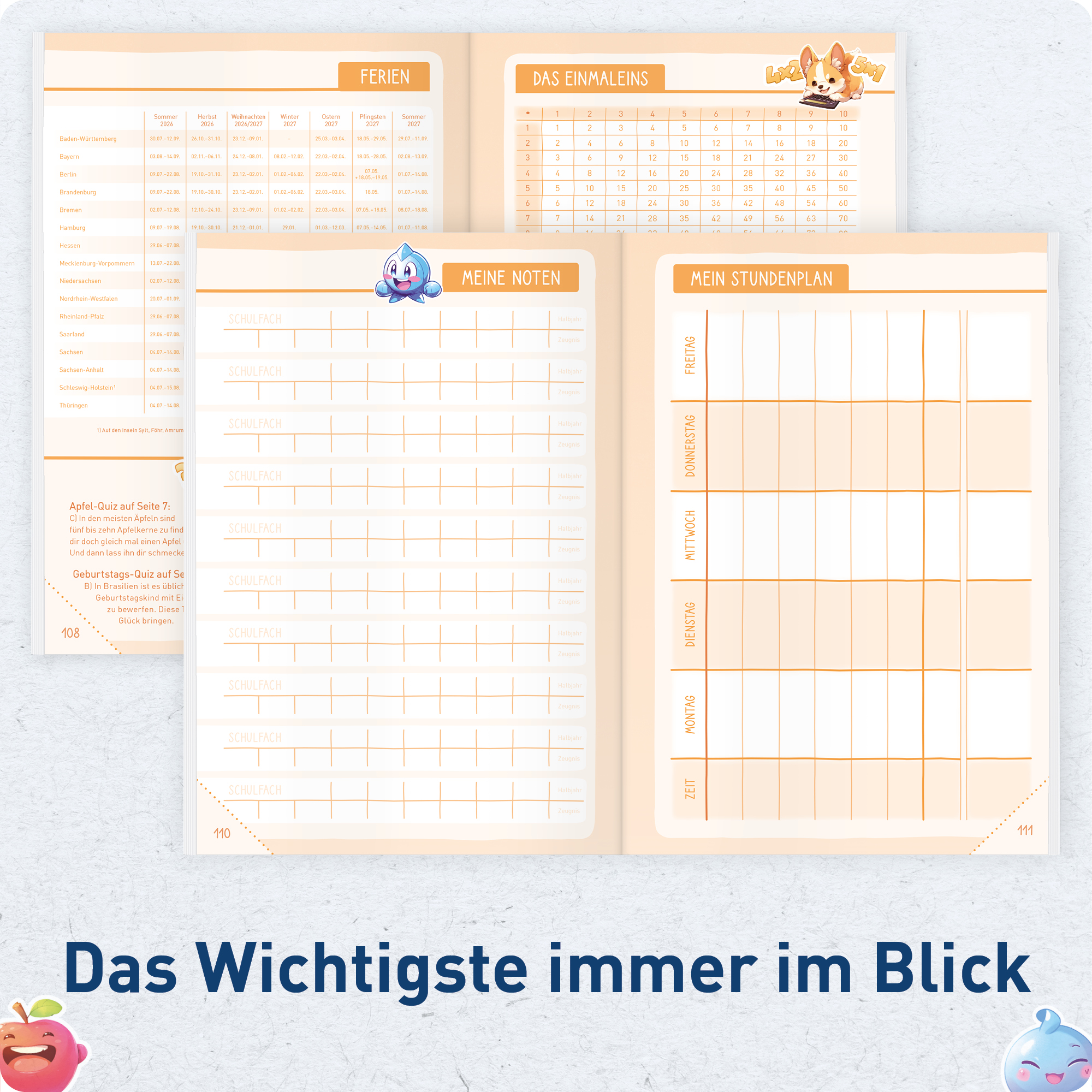 Artikelbild 5 des Artikels “Hausaufgabenheft Grundschule A5 2026/2027 A5 mit Datum [Rasselbande] “