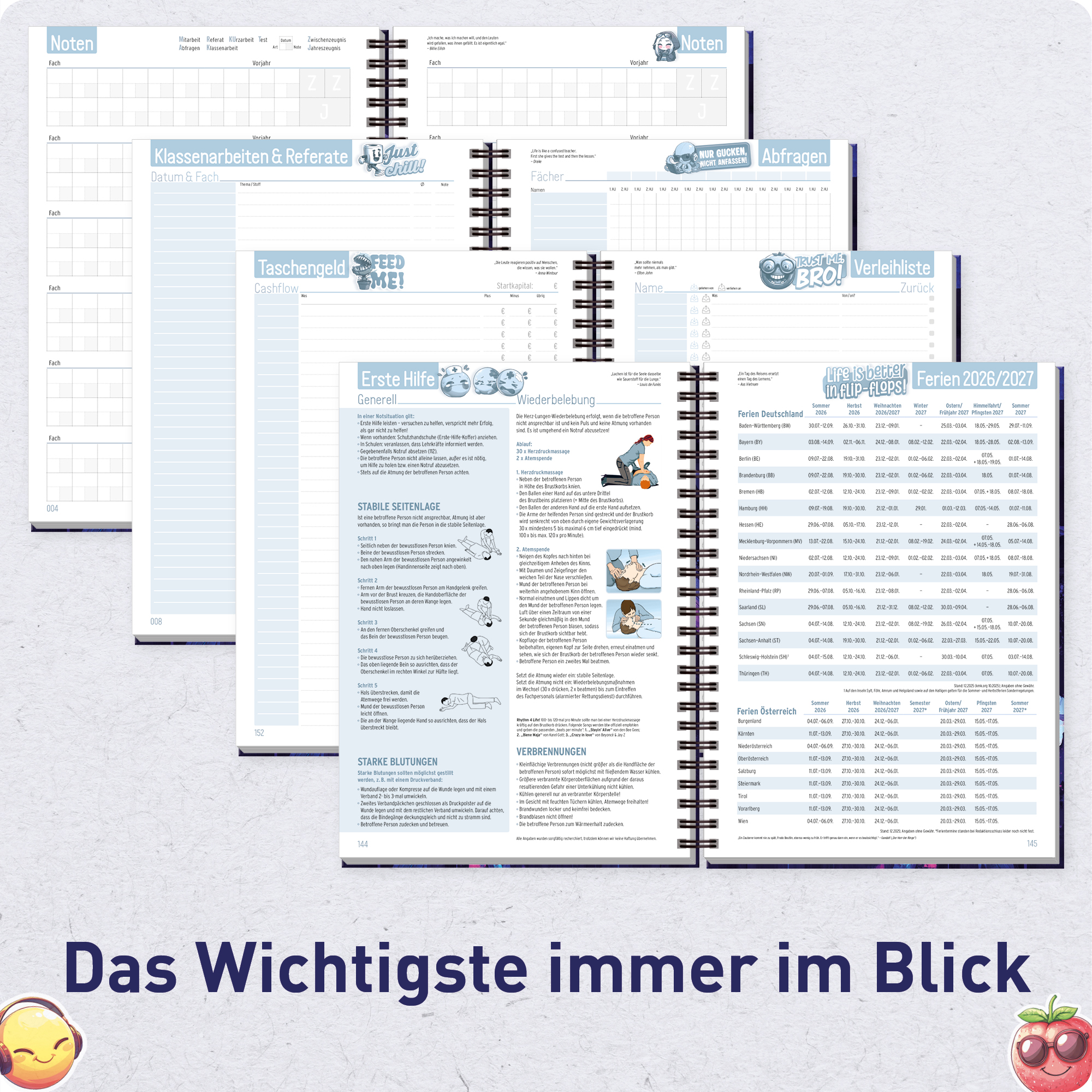 Artikelbild 5 des Artikels “Häfft Planer Premium A5 2026/2027 [Dark Bloom] “