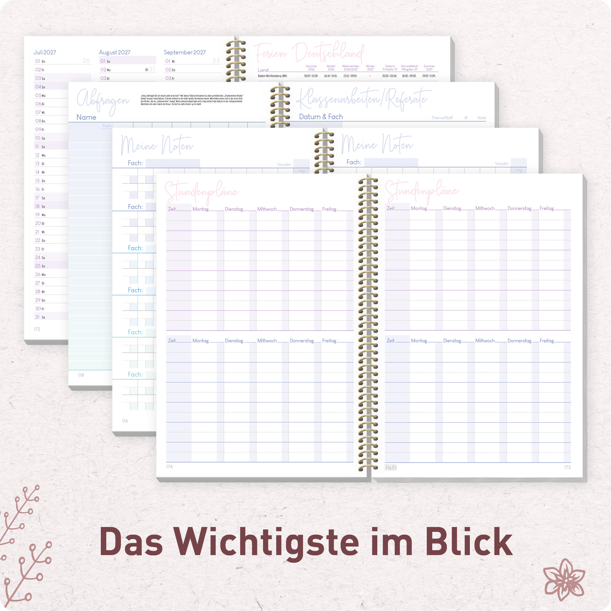 Artikelbild 5 des Artikels “College-Timer A5 2026/2027 [Fine Flowers rosé] “