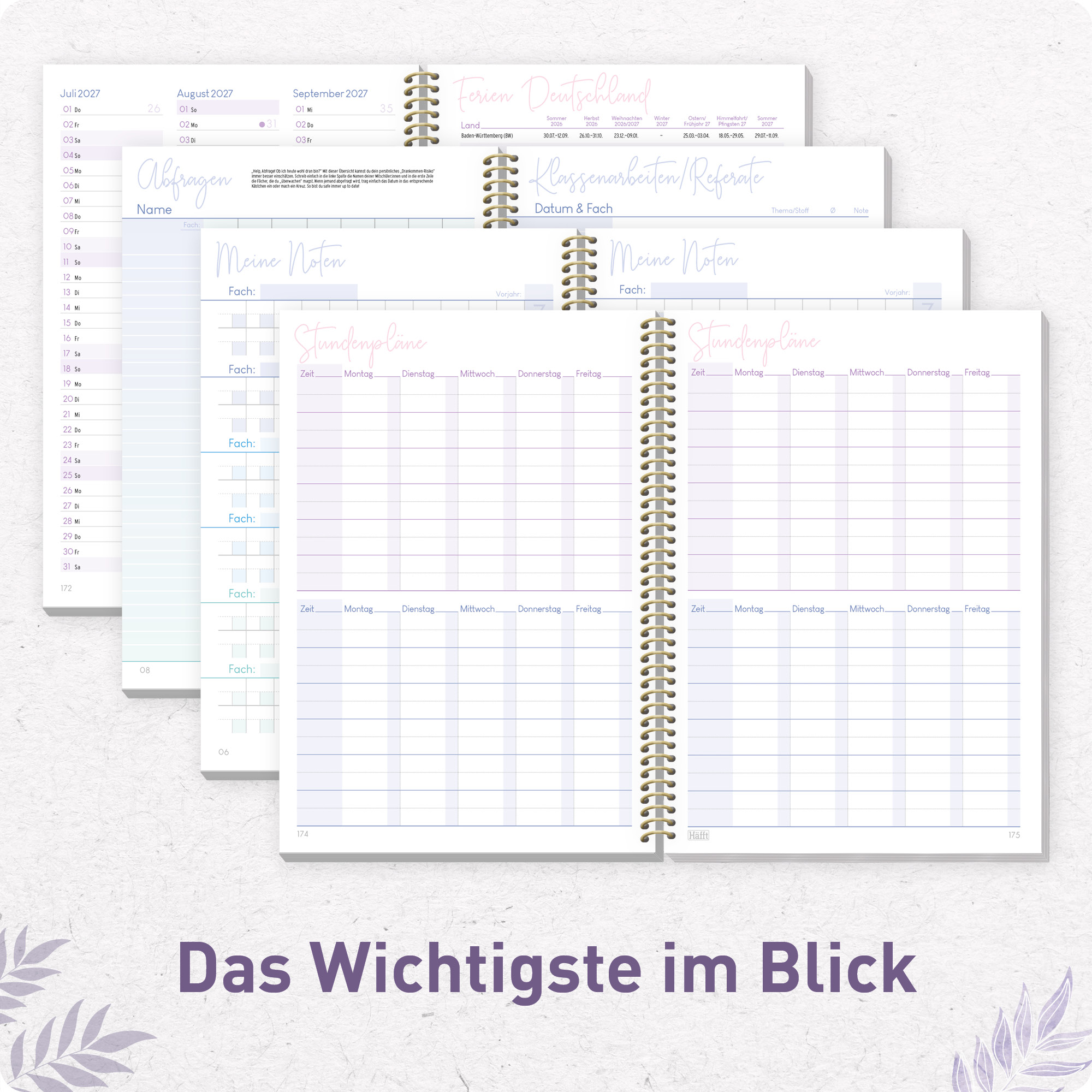 Artikelbild 5 des Artikels “College-Timer A5 2026/2027 [Purple Leaves] “