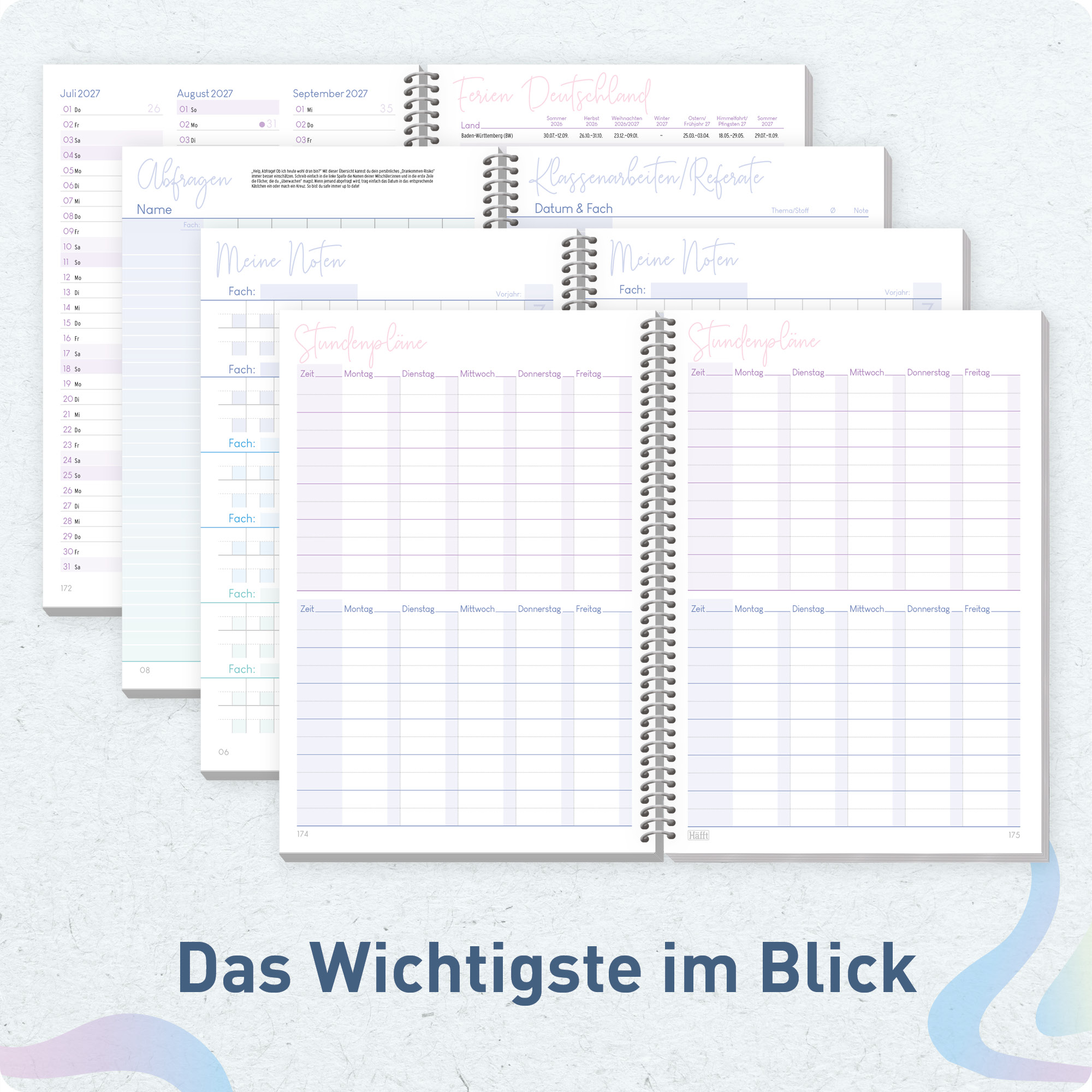 Artikelbild 5 des Artikels “College-Timer A5 2026/2027 [Shiny Waves] “