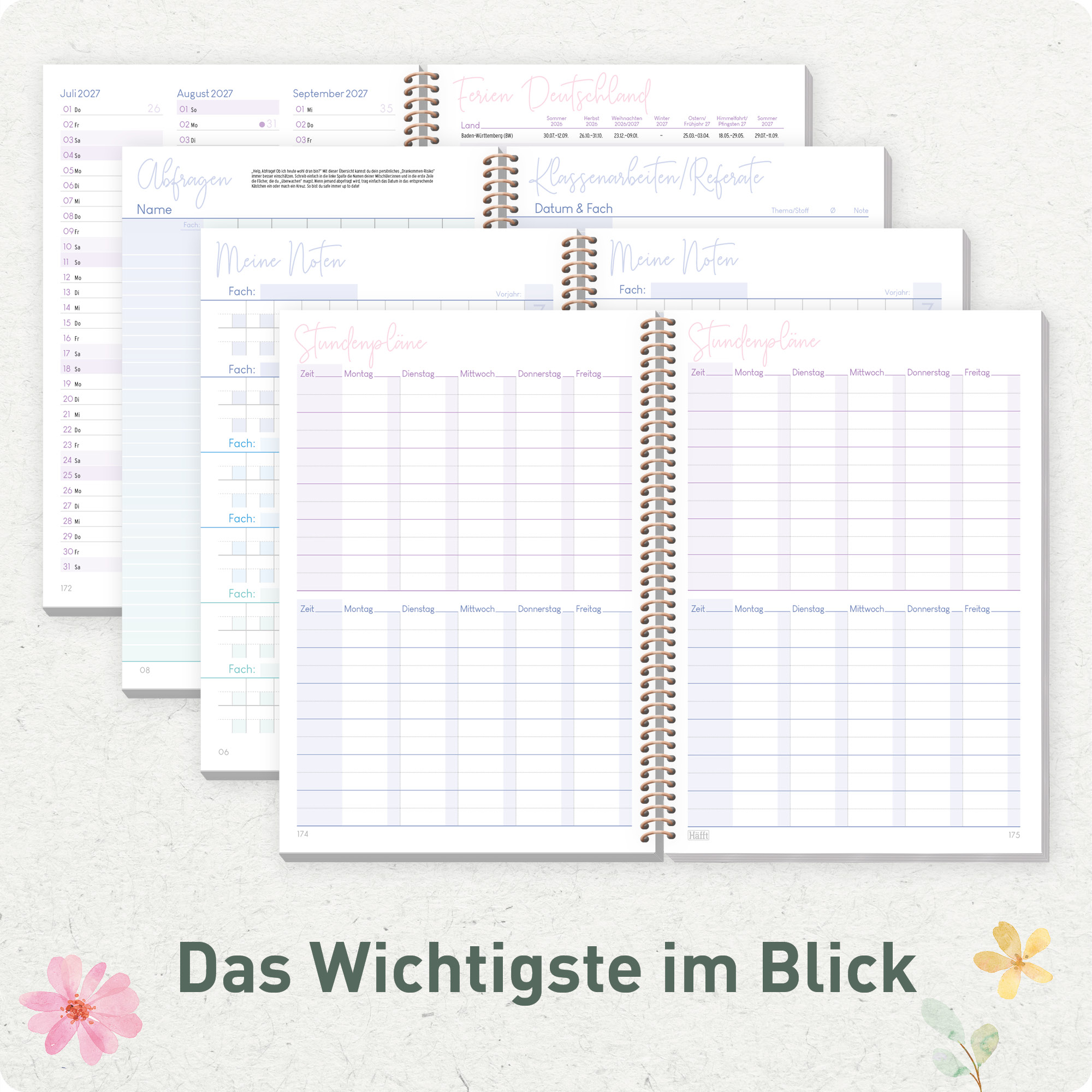 Artikelbild 5 des Artikels “College-Timer A5 2026/2027 [Wild Blossoms] “