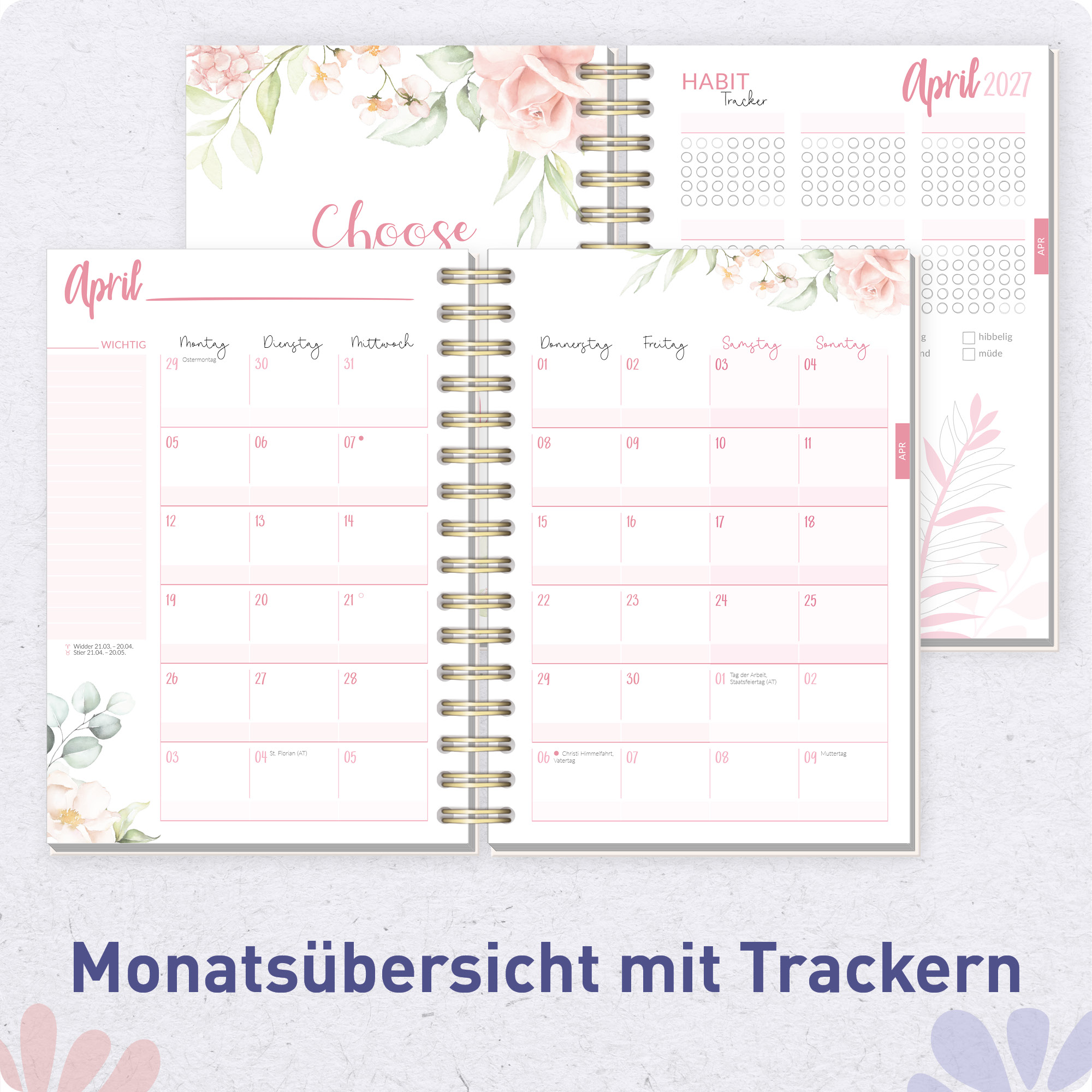 Artikelbild 5 des Artikels “Häfft-Timer Fancy A5 2026/2027 [Flower Power rosé] “