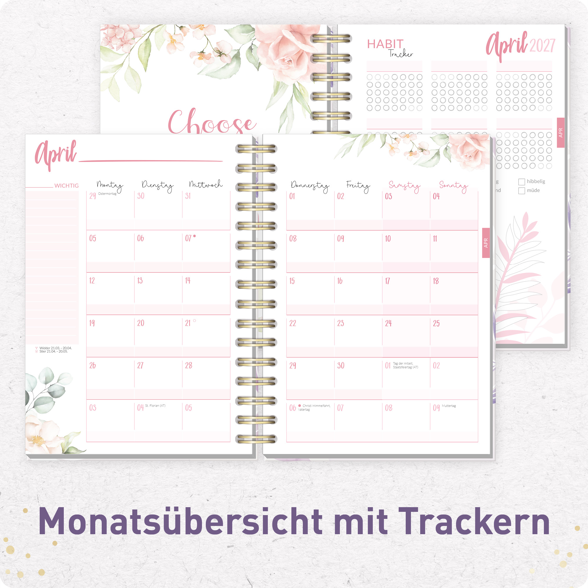 Artikelbild 5 des Artikels “Häfft-Timer Fancy A5 2026/2027 [Purple Leaves] “