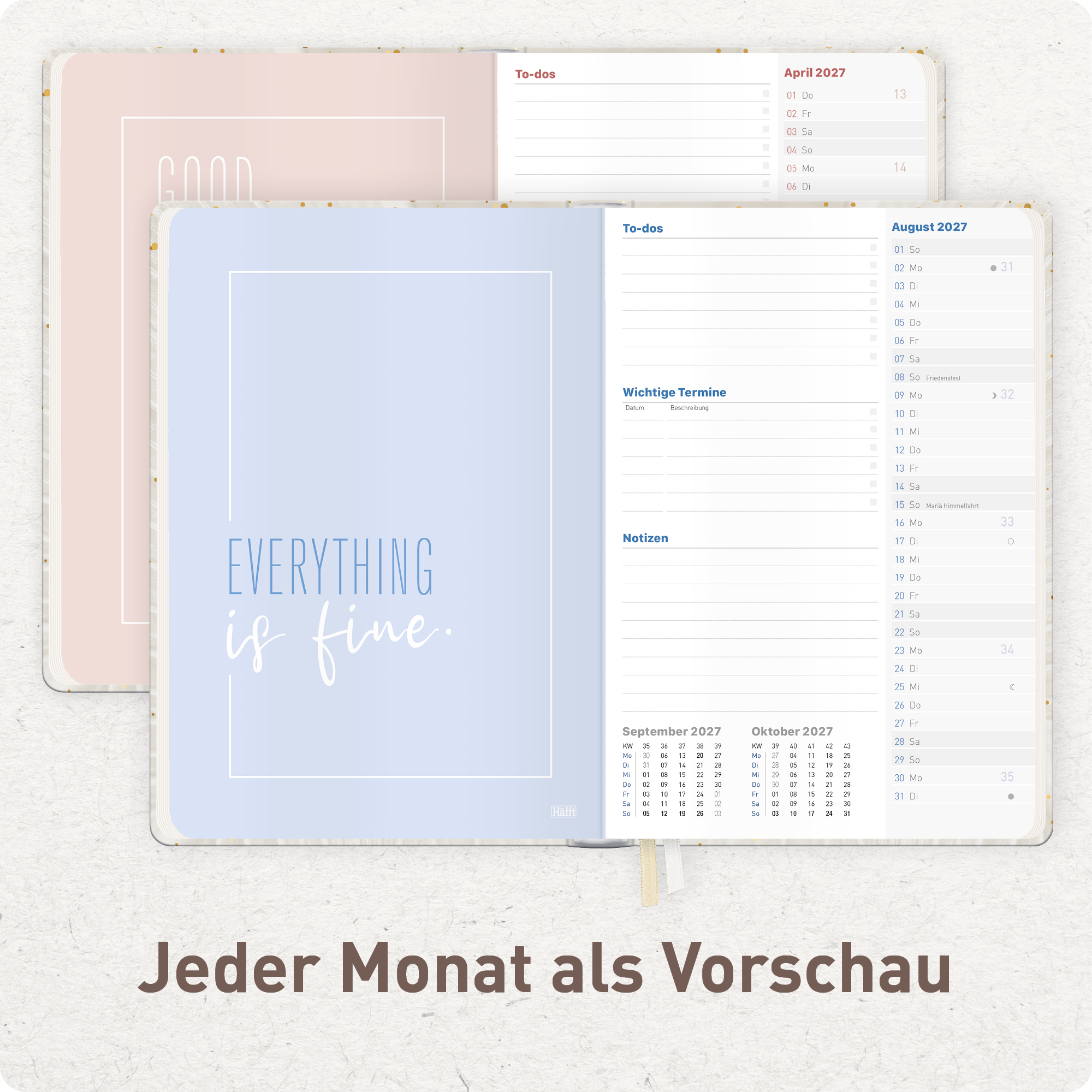 Artikelbild 5 des Artikels “Häfft-Timer Campus A5 2026/2027 [Sparkling Leaf] “