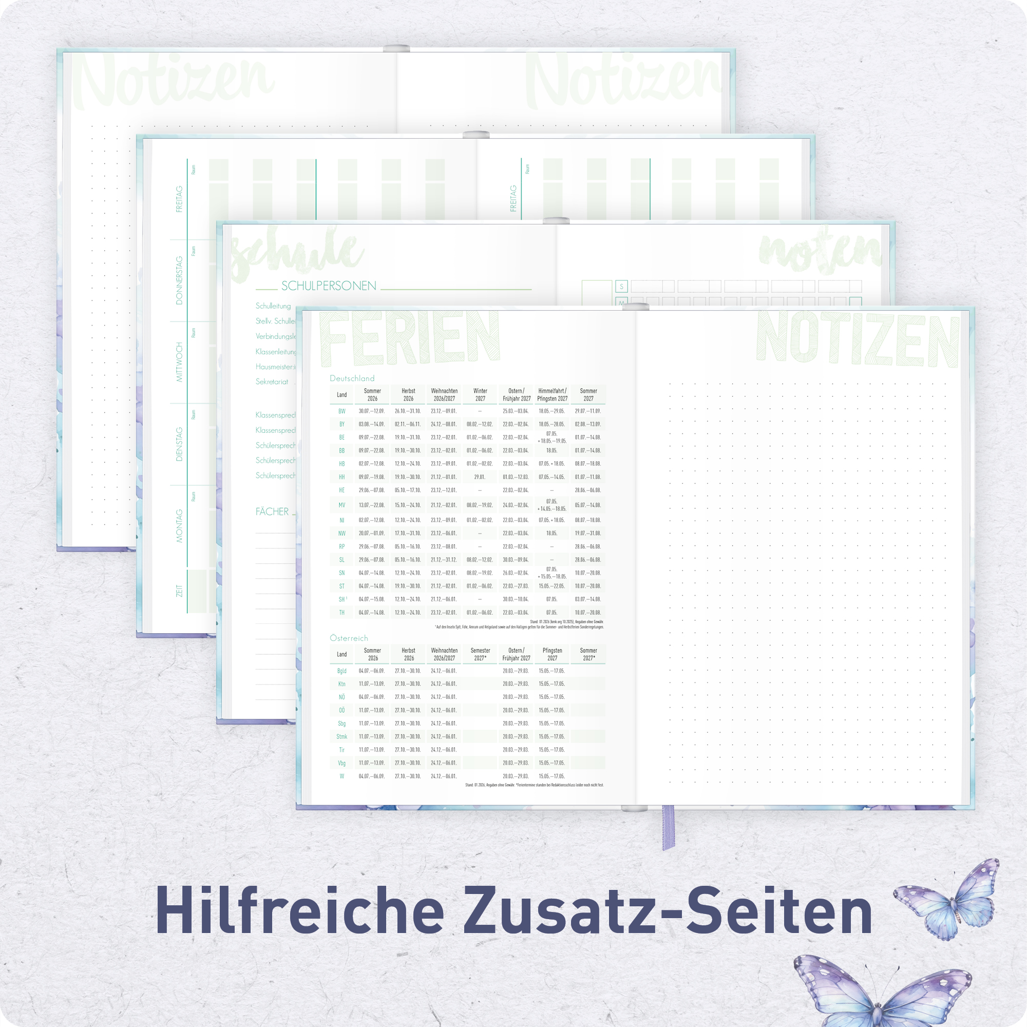 Artikelbild 5 des Artikels “Schulstuff Schüler:innen-Timer A5 2026/2027 [Butterfly] “
