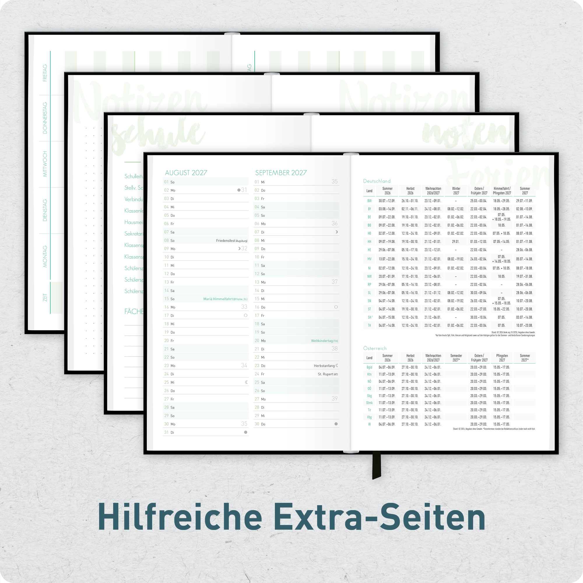 Artikelbild 5 des Artikels “Schulstuff Schüler:innen-Timer A6 2026/2027 [Black Edition] “