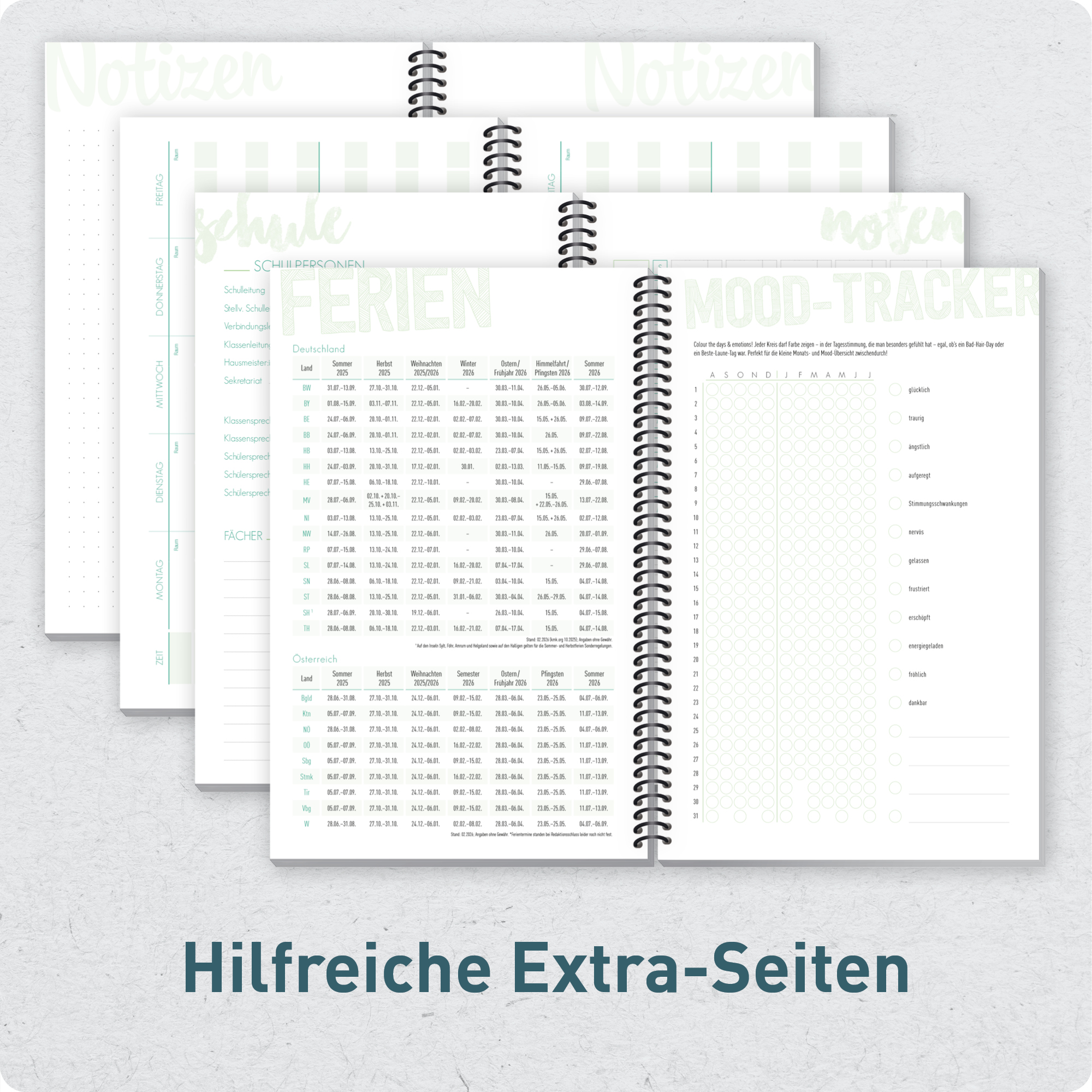 Artikelbild 5 des Artikels “Schulstuff Schüler:innen-Timer mit Spiralbindung A5 2026/2027 [Black Edition] “