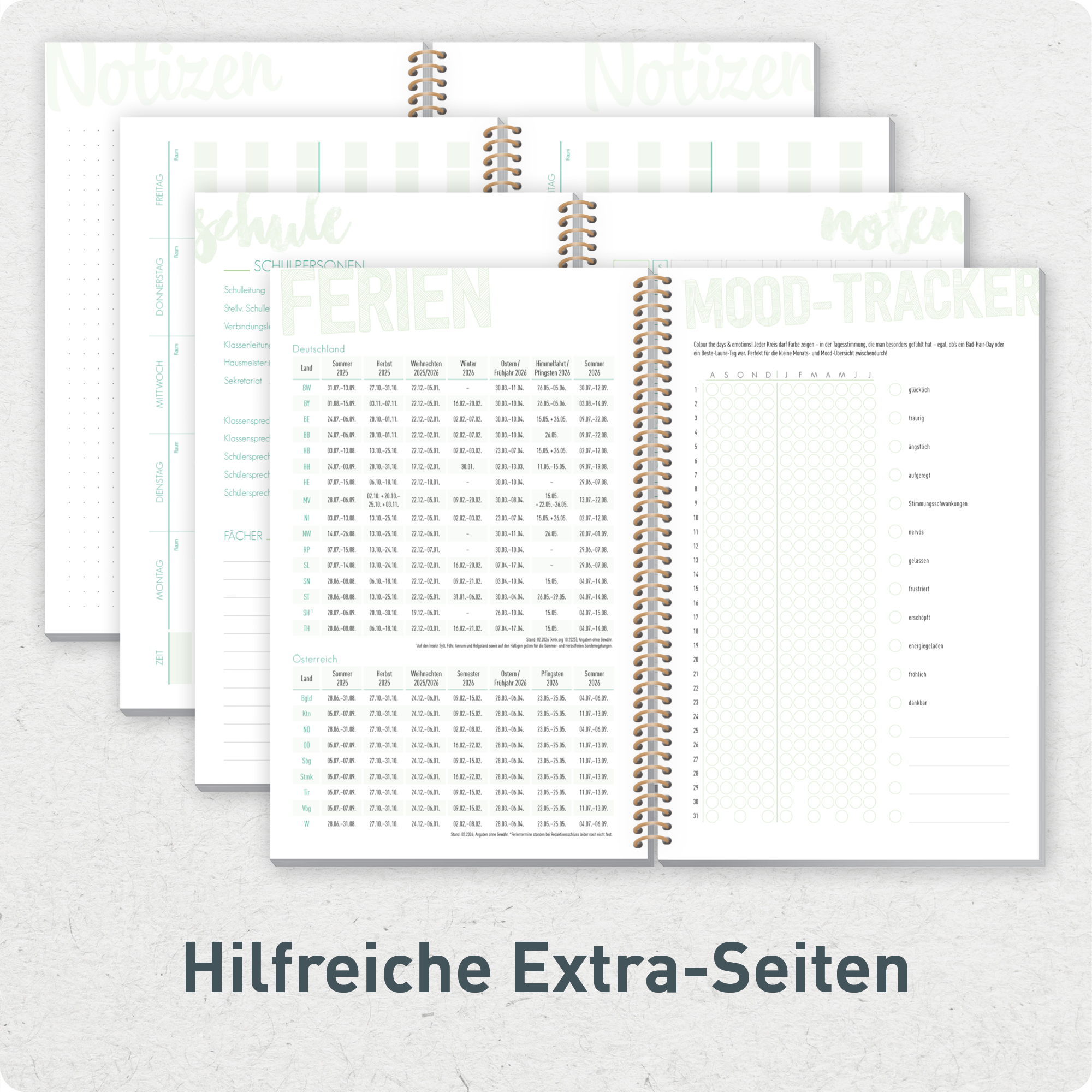 Artikelbild 5 des Artikels “Schulstuff Schüler:innen-Timer A5 2026/2027 [Grey Marble] “