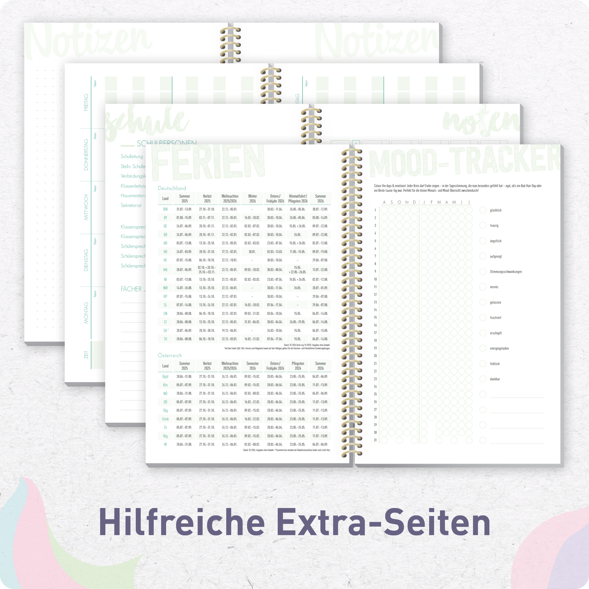 Artikelbild 5 des Artikels “Schulstuff Schüler:innen-Timer mit Spiralbindung A5 2026/2027 [Pastel Love] “