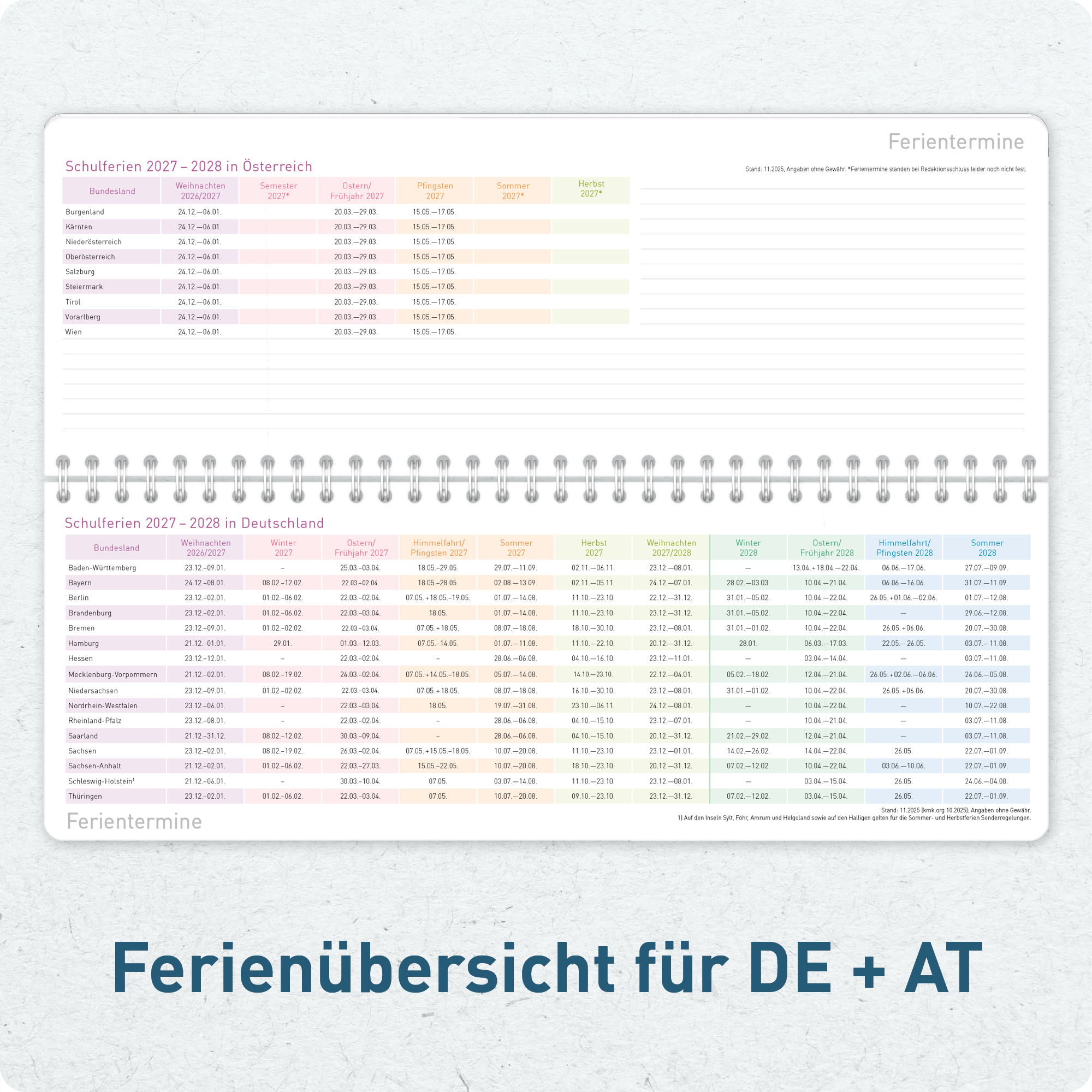 Artikelbild 5 des Artikels “Wochen-Tischkalender Schuljahr 26/27 [Rainbow] “