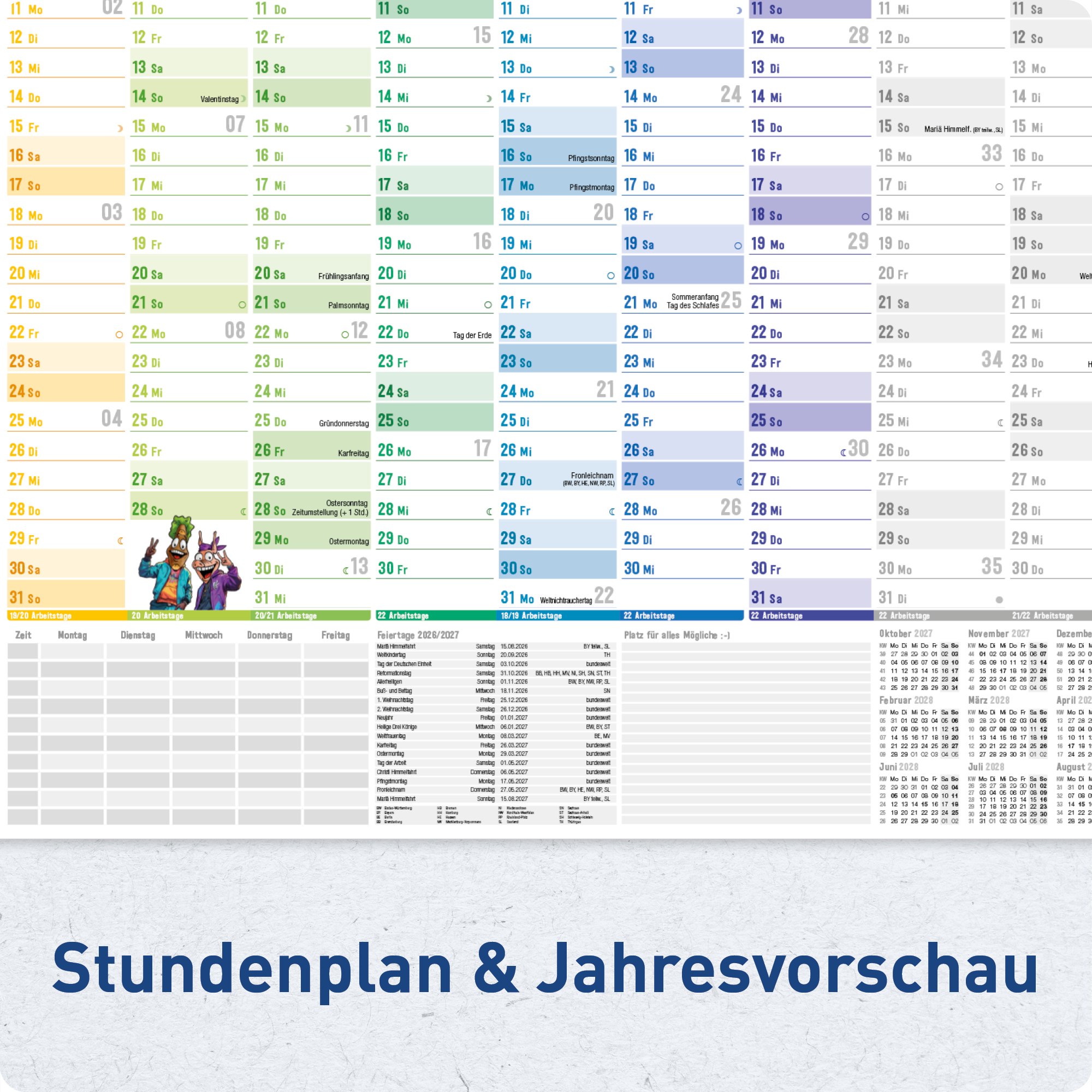 Artikelbild 5 des Artikels “Wandkalender Schuljahr 2026/2027 A1 + [Brot & Schwein] “