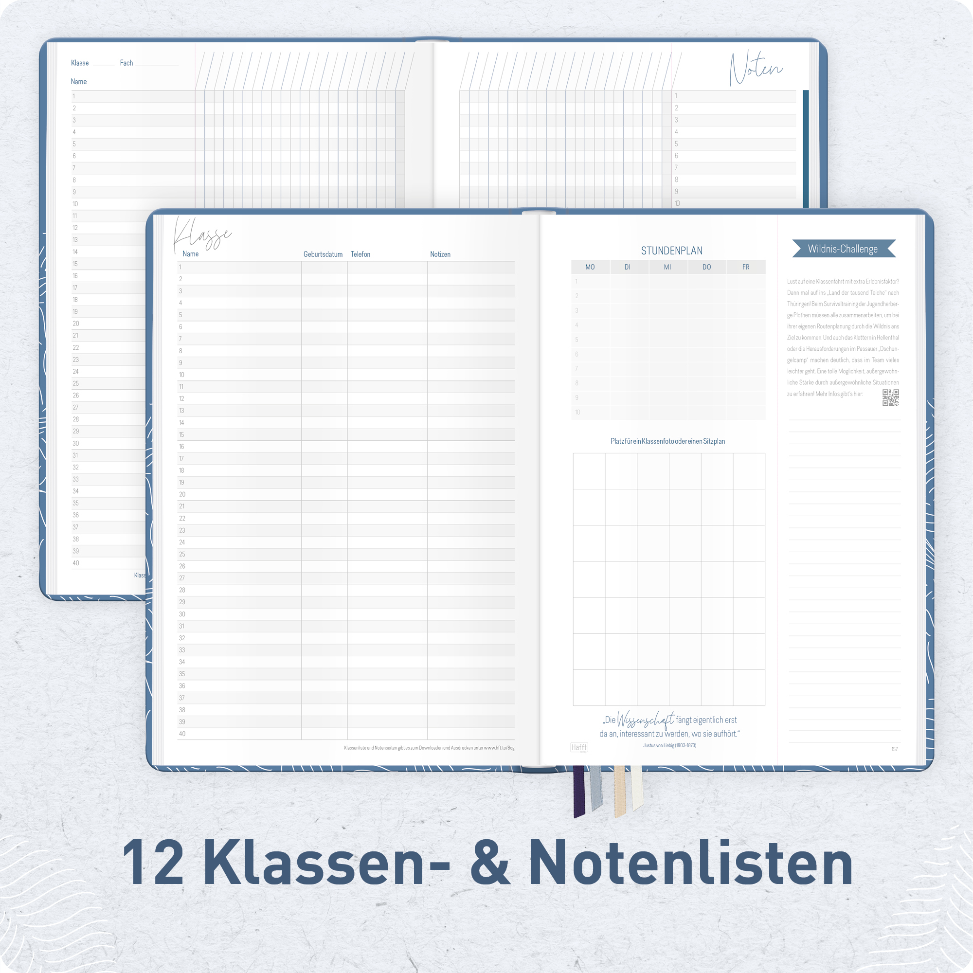 Artikelbild 5 des Artikels “Lehrer-Planer Maxi A4+ 26/27 [Fine Leaves Blue] “