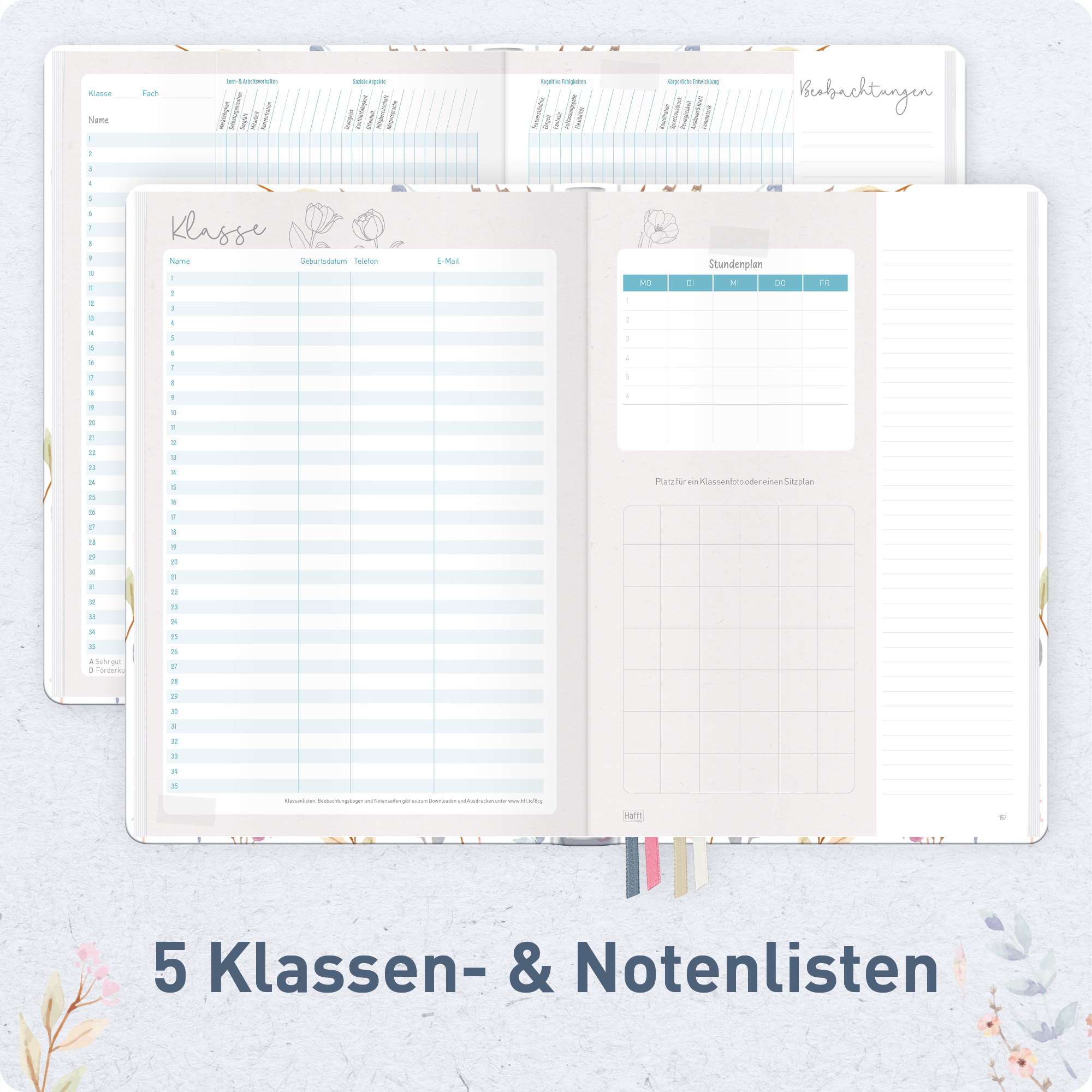 Artikelbild 5 des Artikels “Lehrer-Planer Grundschule A4+ 26/27 [Sweet Flowers] “