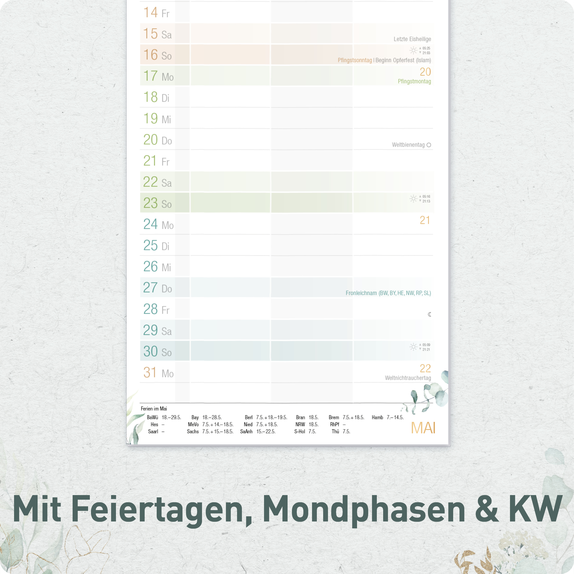 Artikelbild 5 des Artikels “Planer für Zwei kompakt 2026/2027 Wandkalender [Blattgold] “