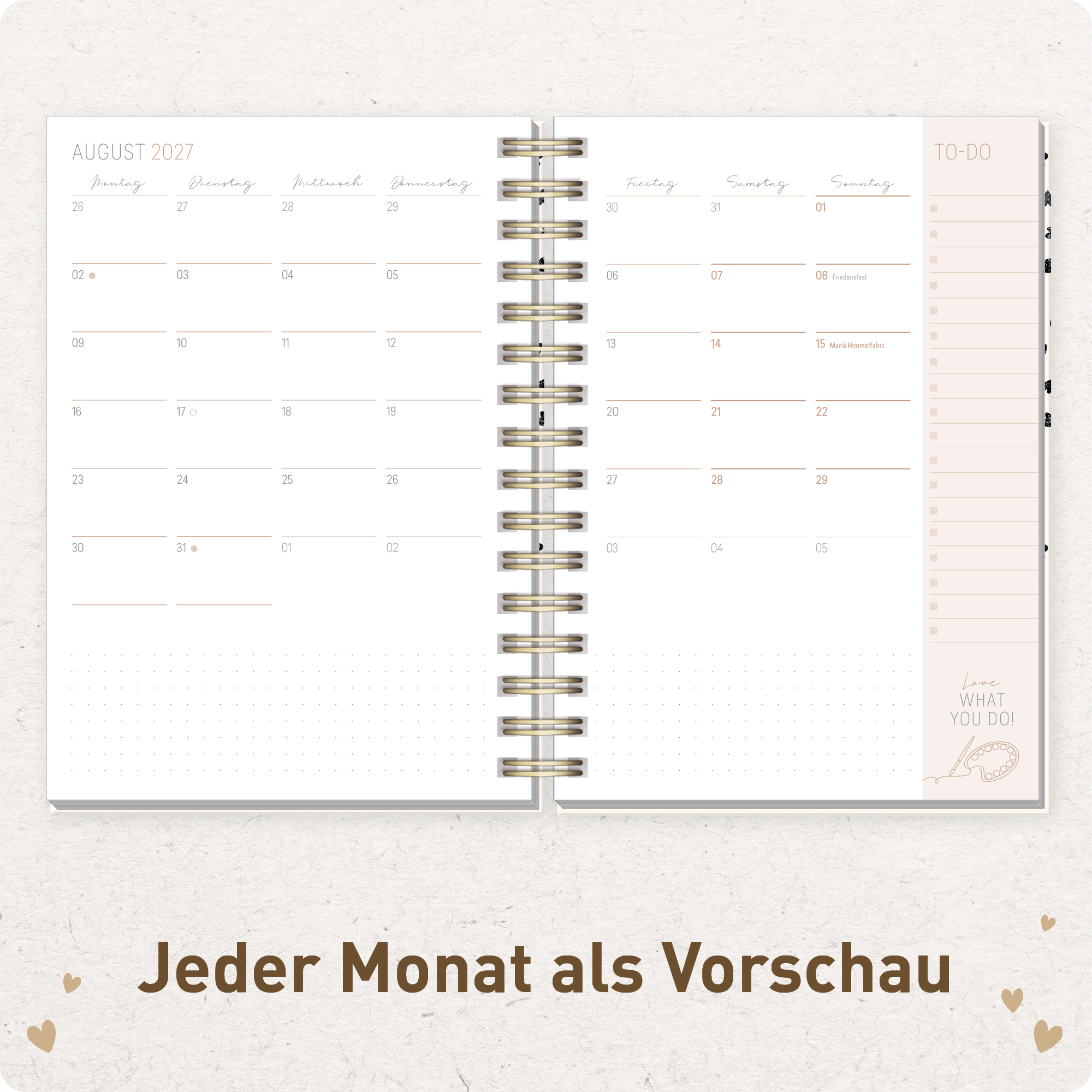 Artikelbild 5 des Artikels “Lieblings-Timer A5 2026/2027 [Golden Hearts] “
