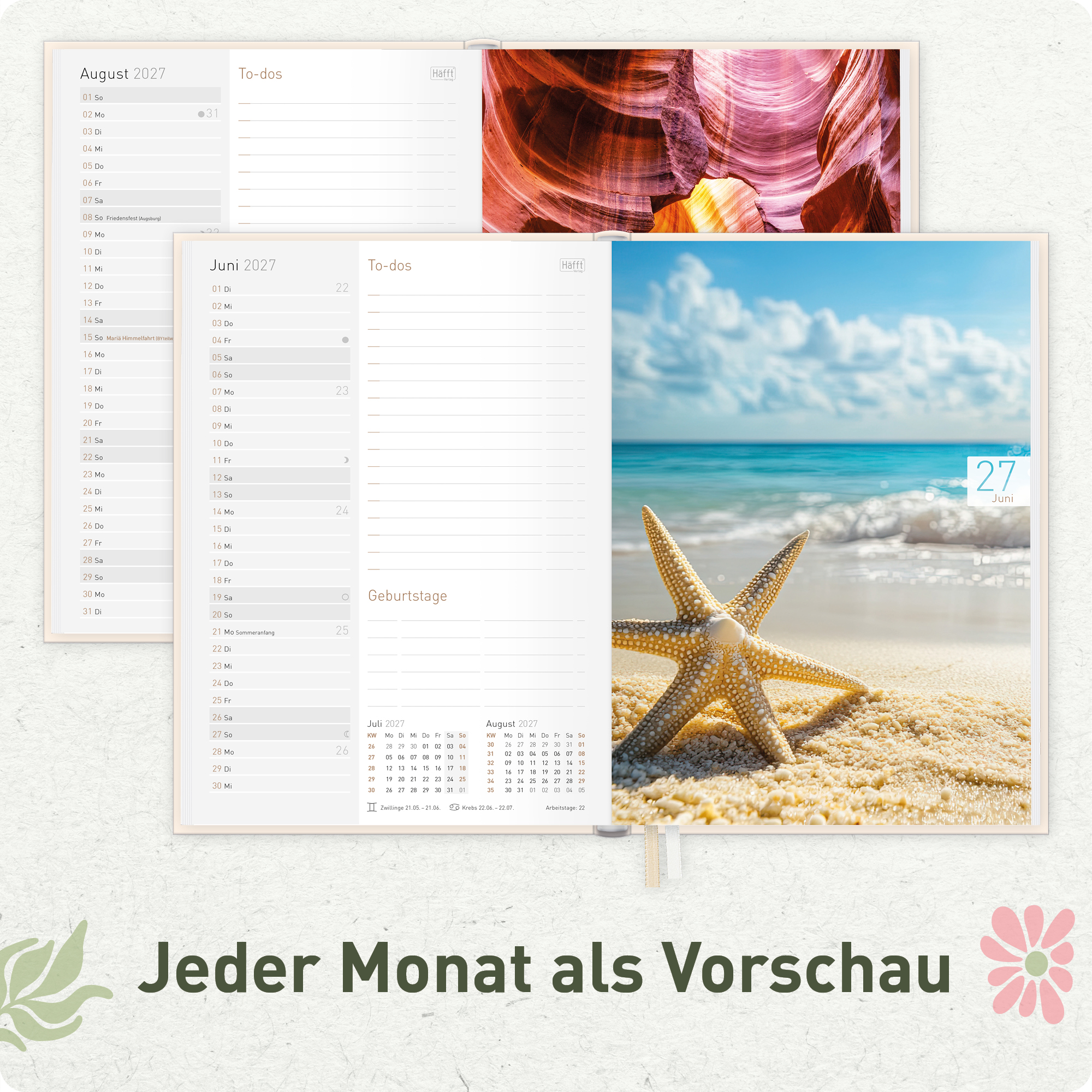 Artikelbild 5 des Artikels “Chäff-Timer A5 2026/2027 [Flower Power pink] “