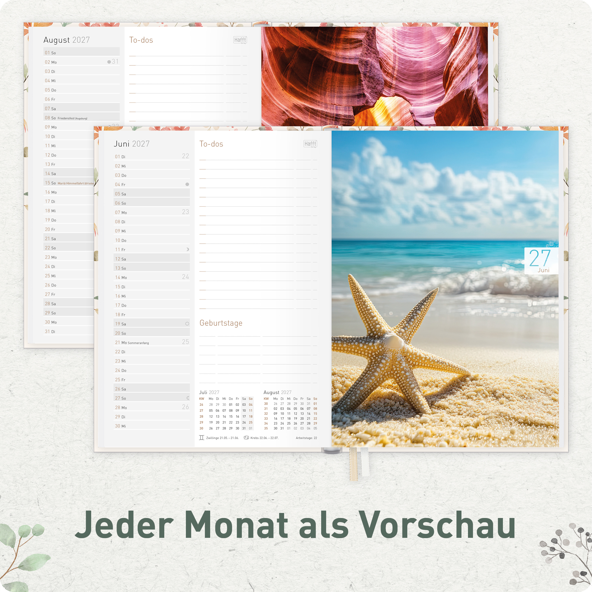 Artikelbild 5 des Artikels “Chäff-Timer Kalender A5 2026/2027 [Wild Blossoms] “