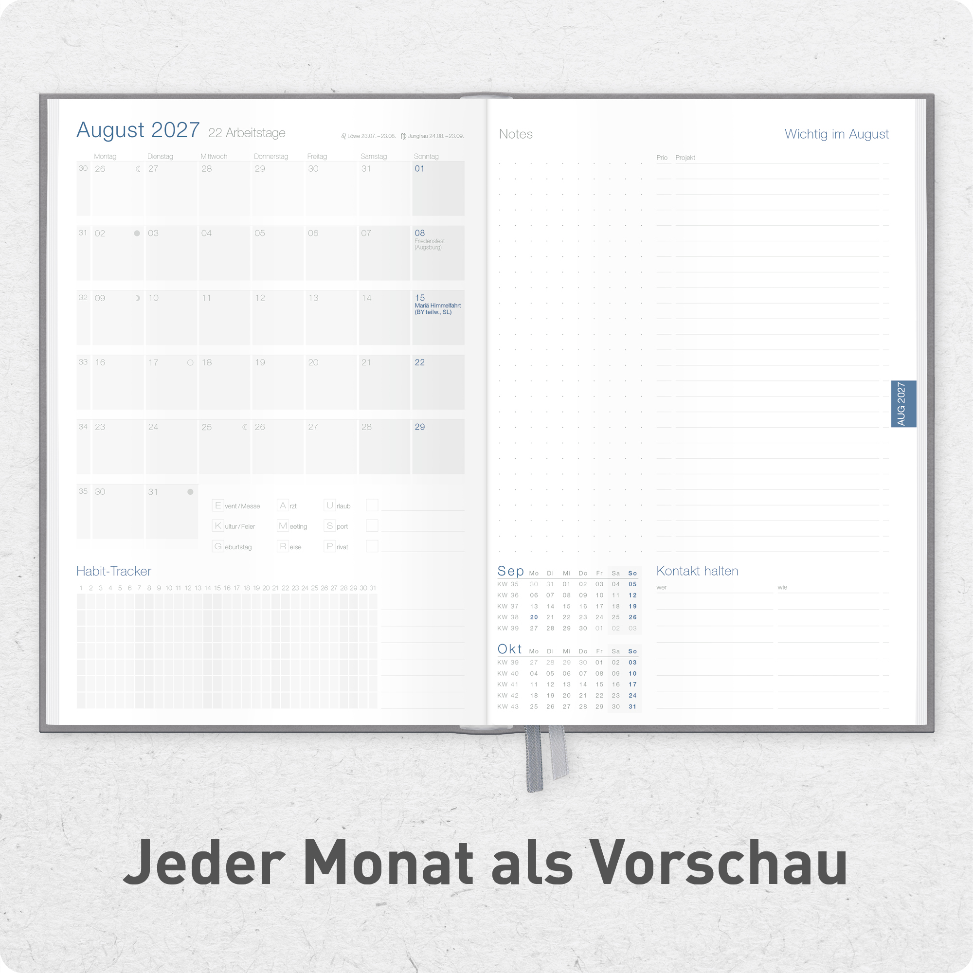 Artikelbild 5 des Artikels “Business-Timer A5 2026/2027 [Grau-Rosé] “