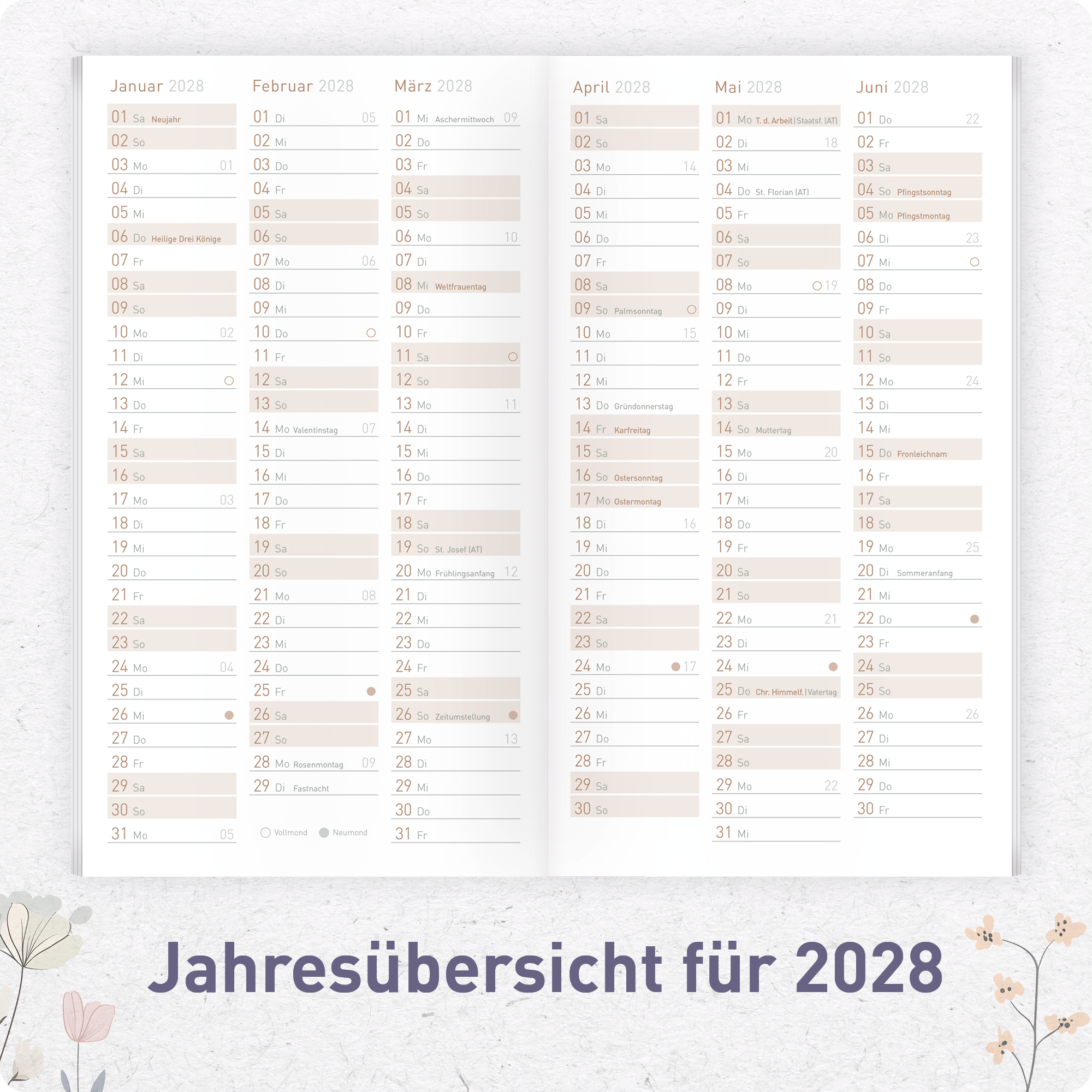 Artikelbild 5 des Artikels “Monatskalender 2026/2027 A6+ Slim Taschenkalender [Flower Joy] “