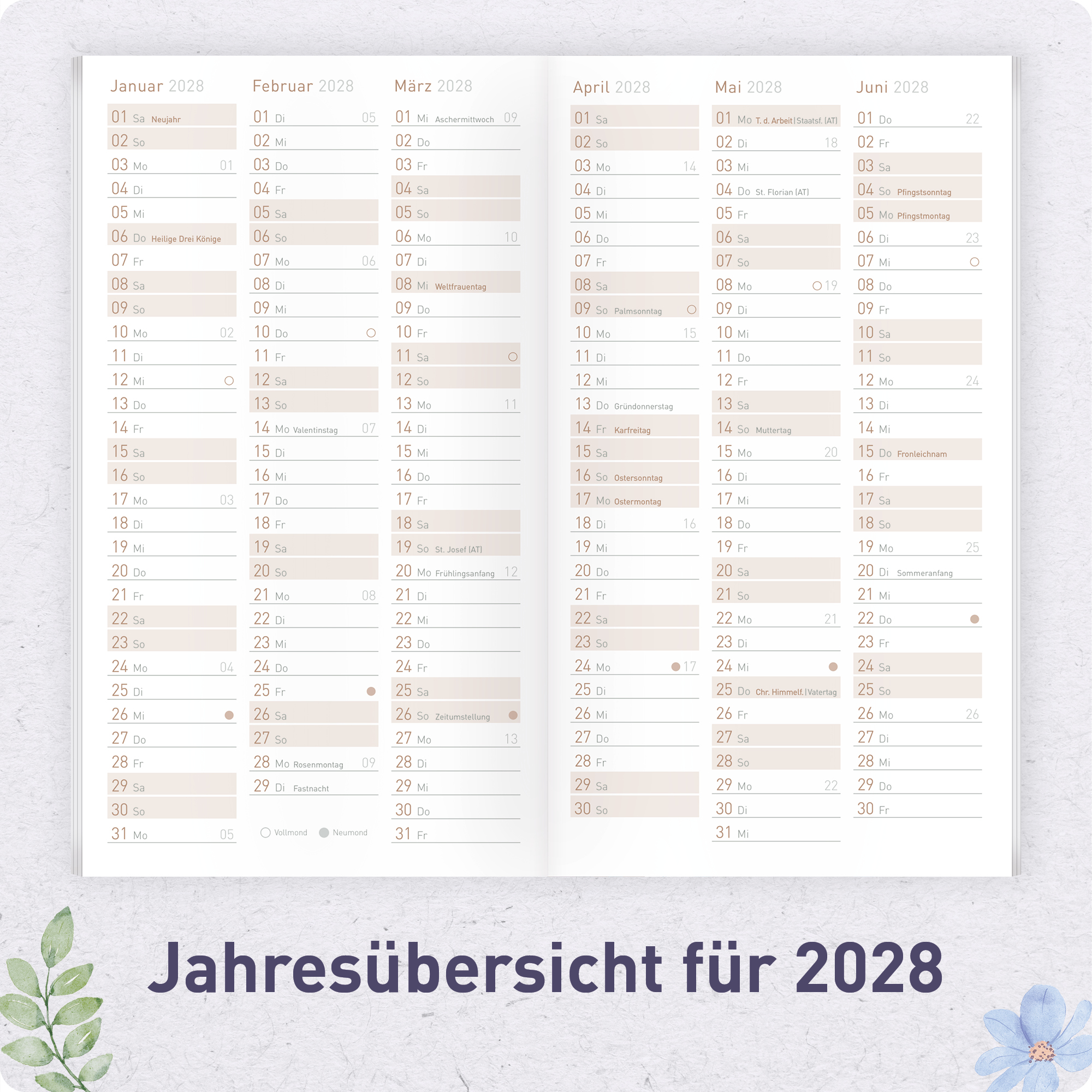 Artikelbild 5 des Artikels “Monatskalender 2026/2027 A6+ Slim Taschenkalender [Lilac Blossoms] “