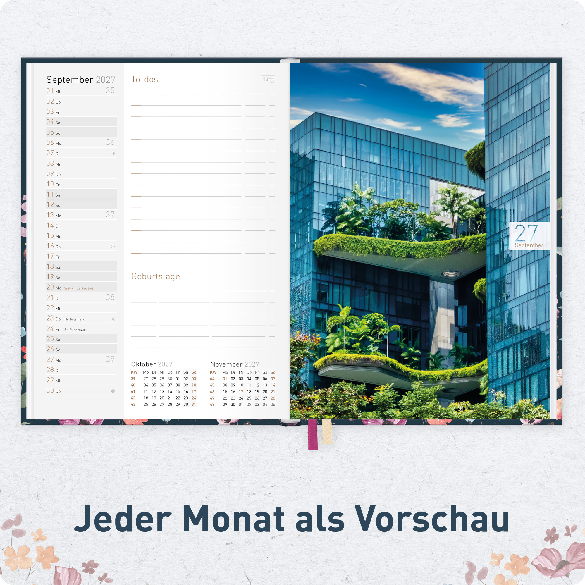 Artikelbild 5 des Artikels “Chäff-Timer Mini 2027 A6+ [Flower Inspiration blue] “