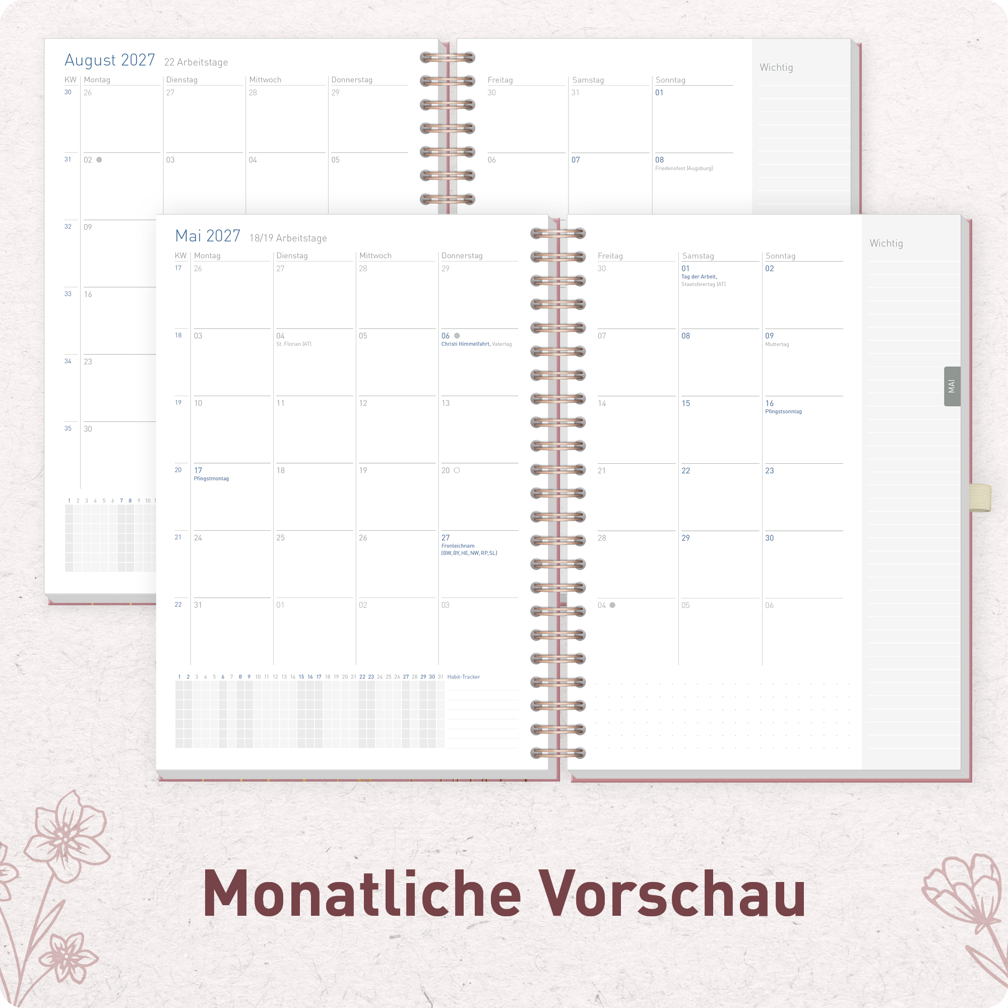Artikelbild 5 des Artikels “Business-Timer Maxi A4 2027 [Fine Flowers rosé] “