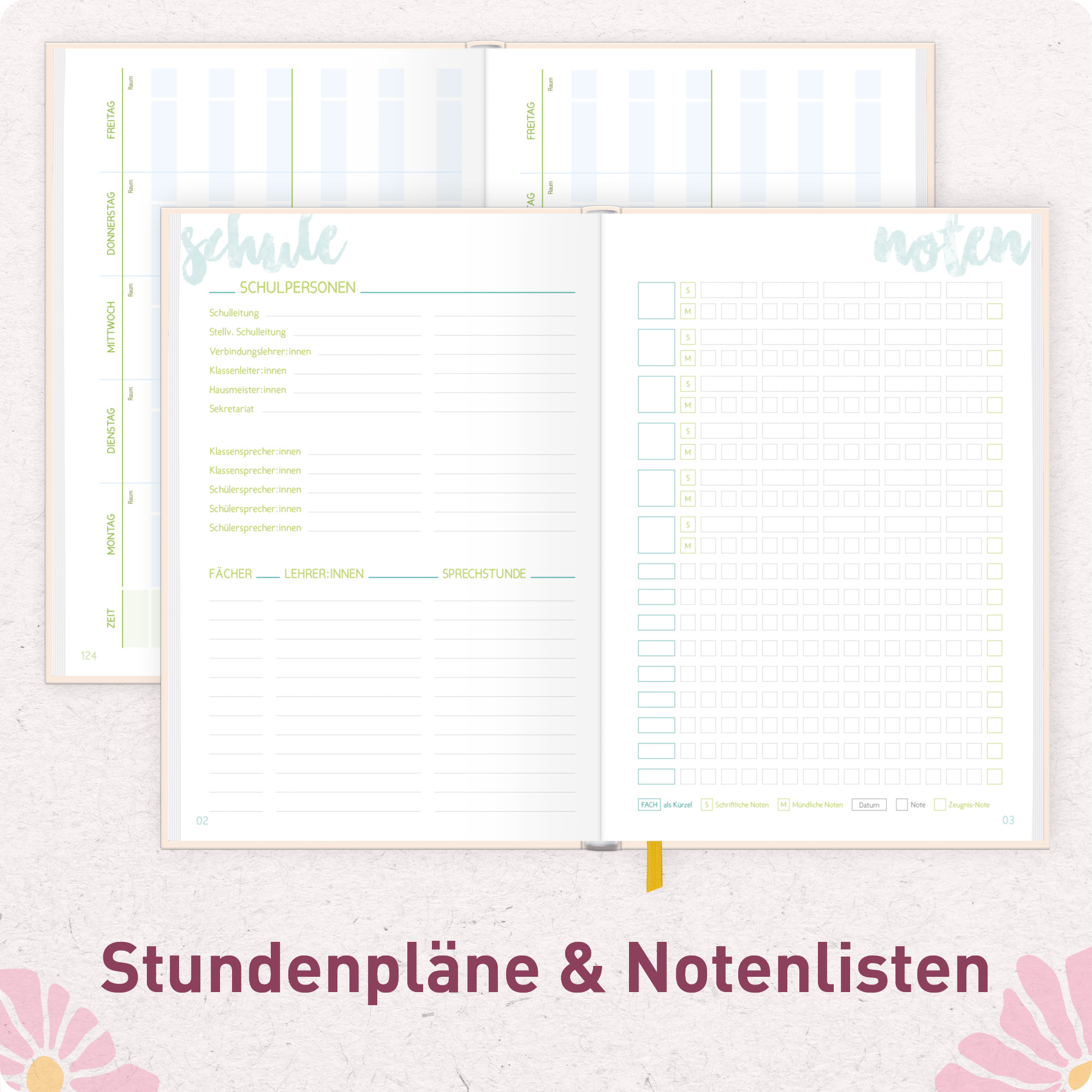 Artikelbild 5 des Artikels “Schulstuff Schülerplaner A5 [Pink Flowers] “