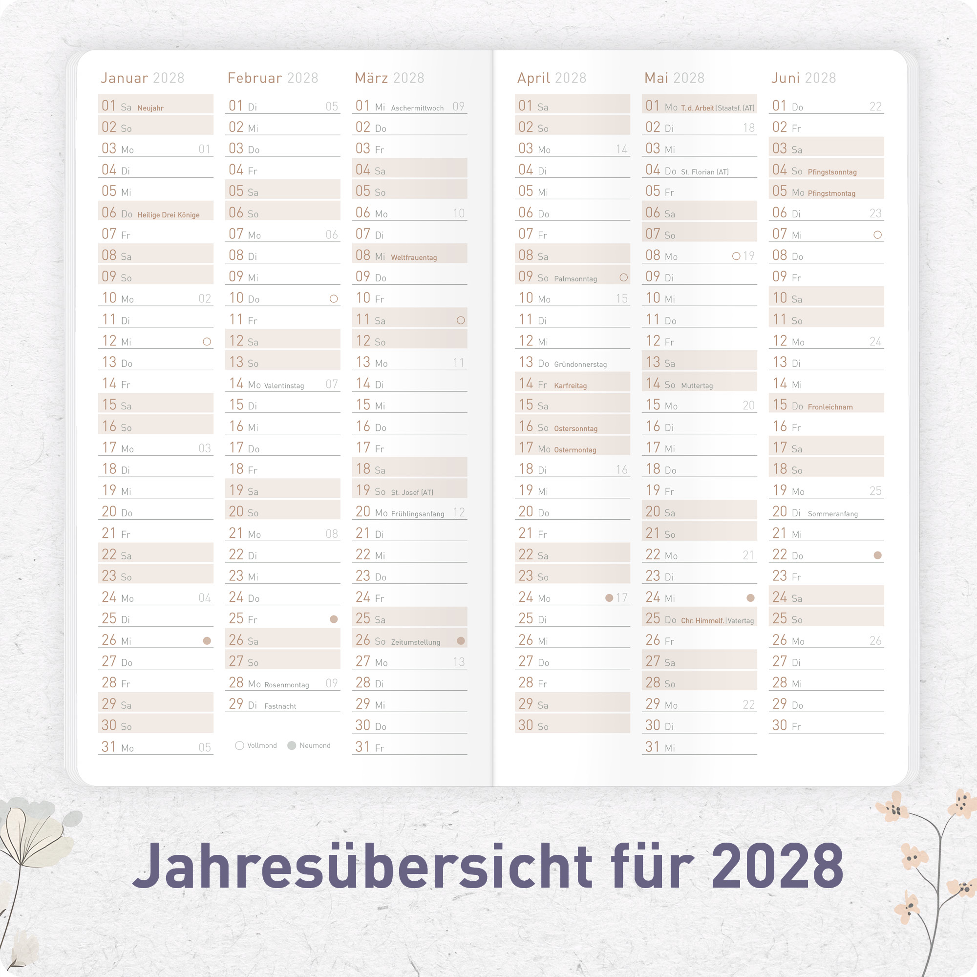 Artikelbild 5 des Artikels “Monatskalender Pocket Slim A6+ 2027 [Flower Joy] “
