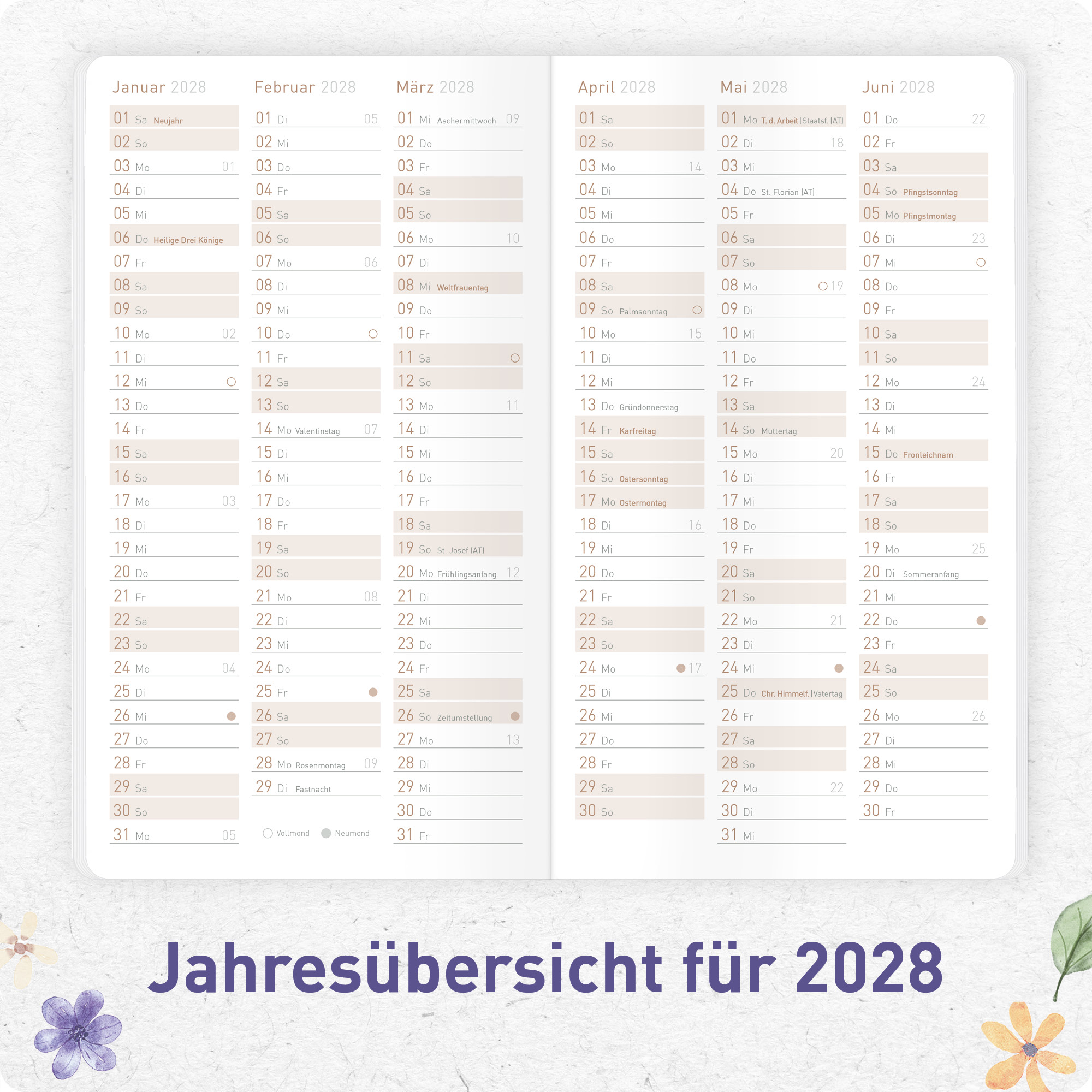 Artikelbild 5 des Artikels “Monatskalender Pocket Slim A6+ 2027 [Lovely Flowers] “