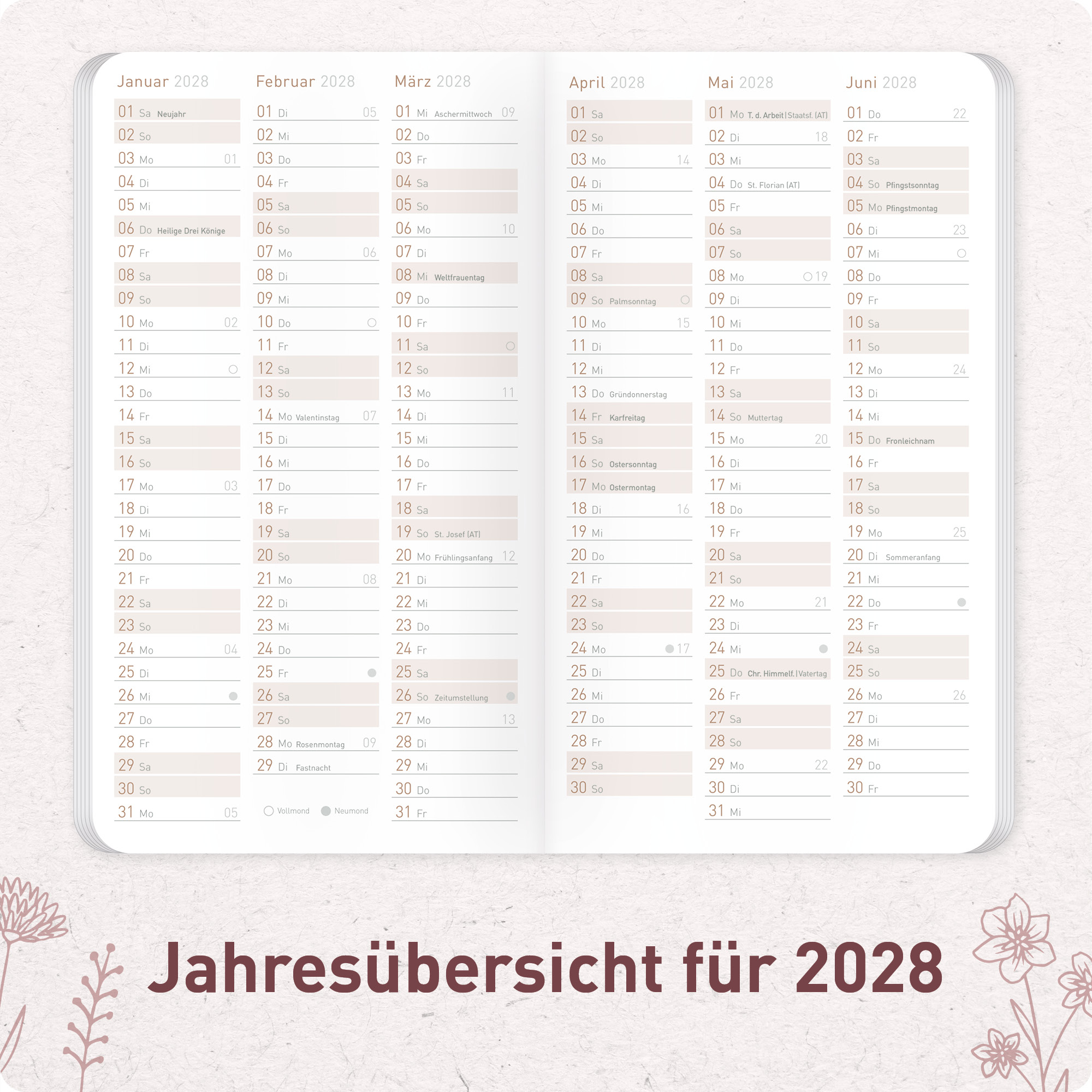 Artikelbild 5 des Artikels “Monatskalender Square A6+ 2027 [Fine Flowers] “
