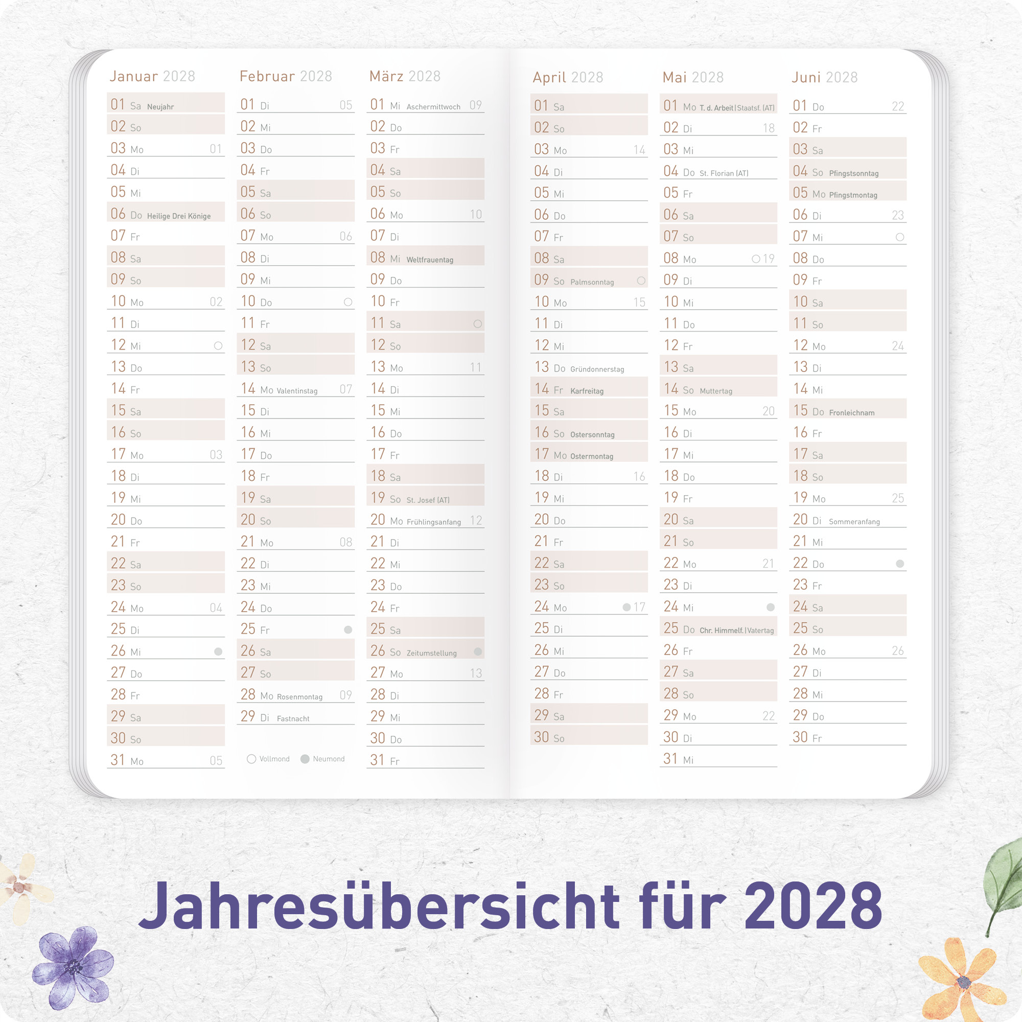 Artikelbild 5 des Artikels “Monatskalender Square A6+ 2027 [Lovely Flowers] “