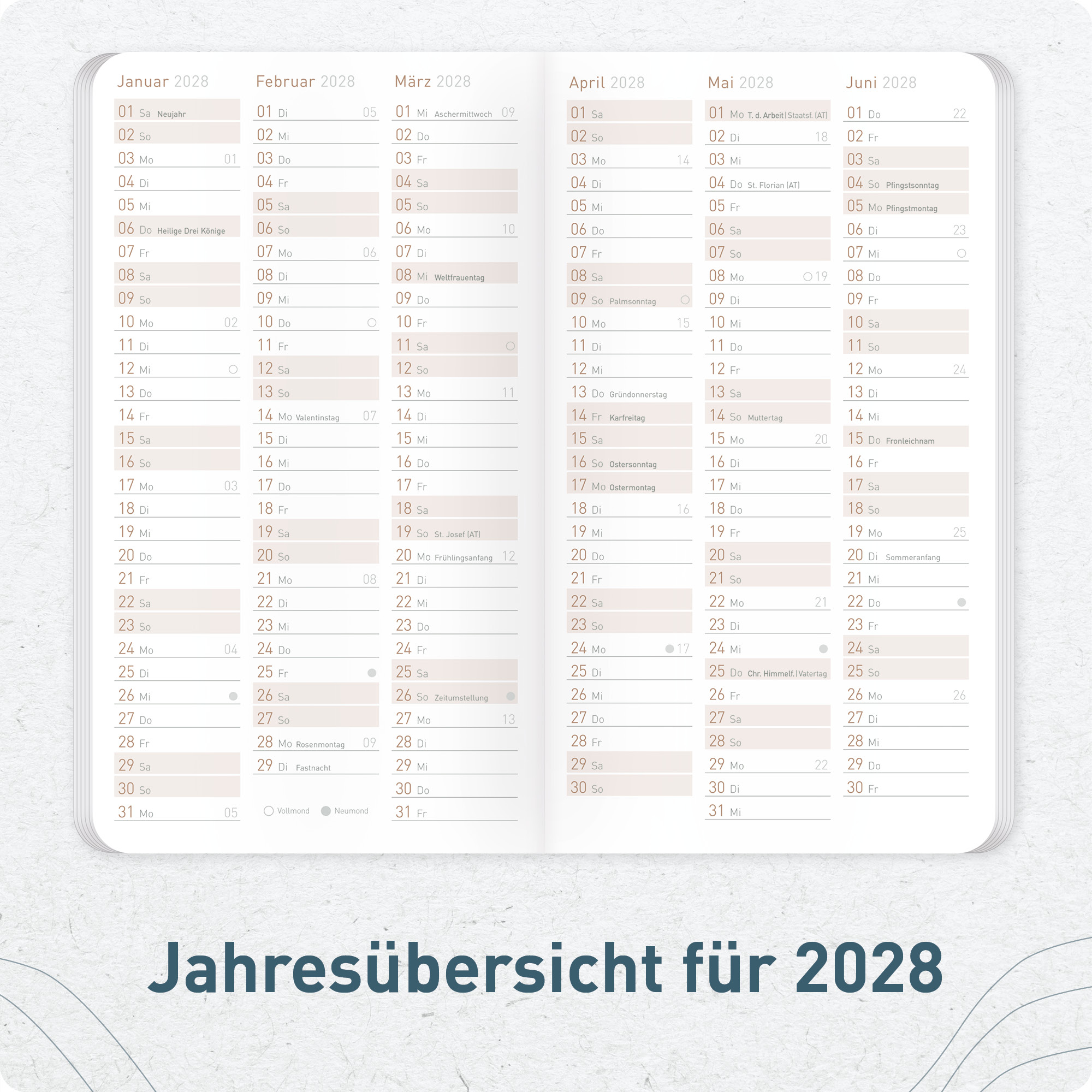 Artikelbild 5 des Artikels “Monatskalender Square A6+ 2027 [Urban Blue] “