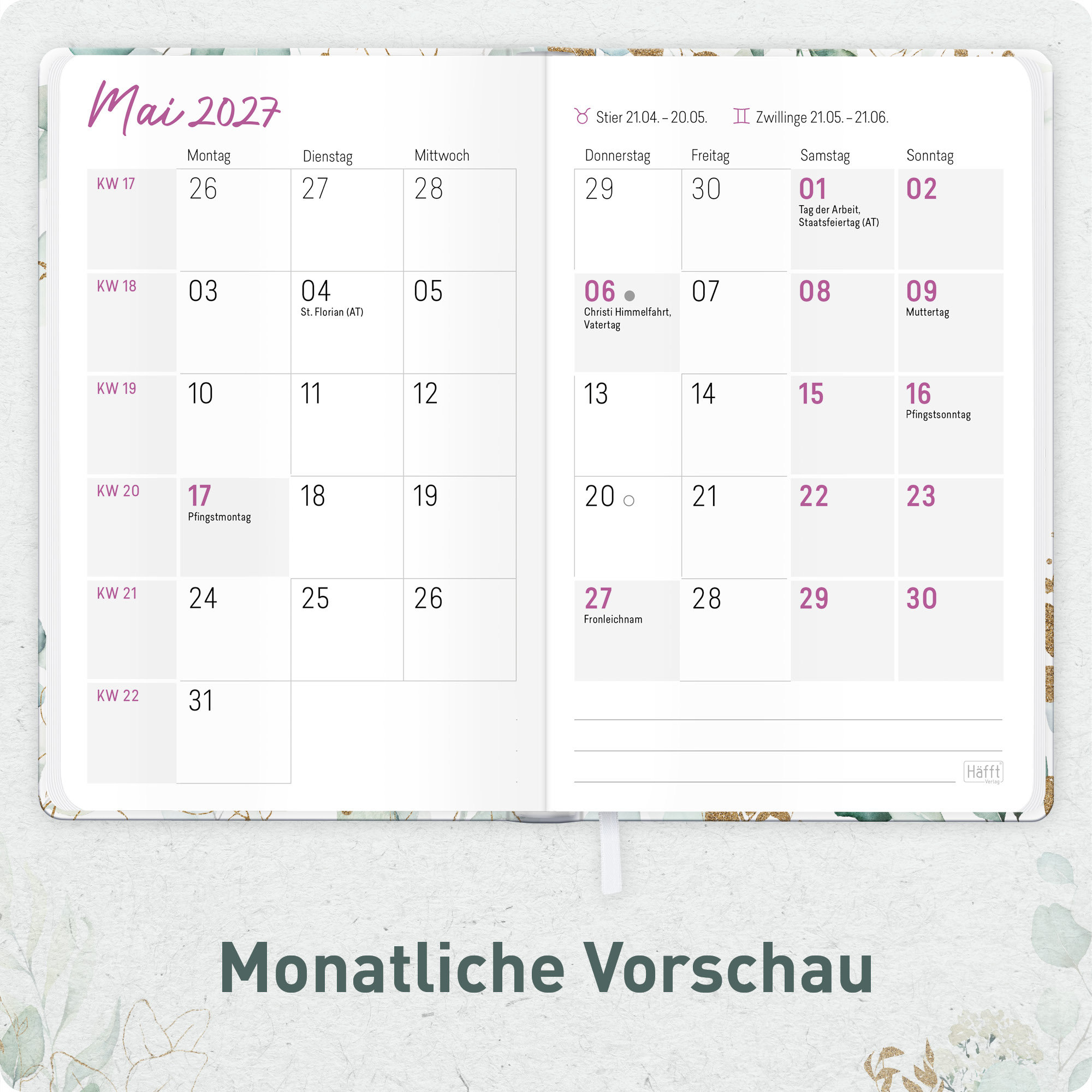 Artikelbild 5 des Artikels “Großdruck-Kalender A5 2027 [Blattgold] “