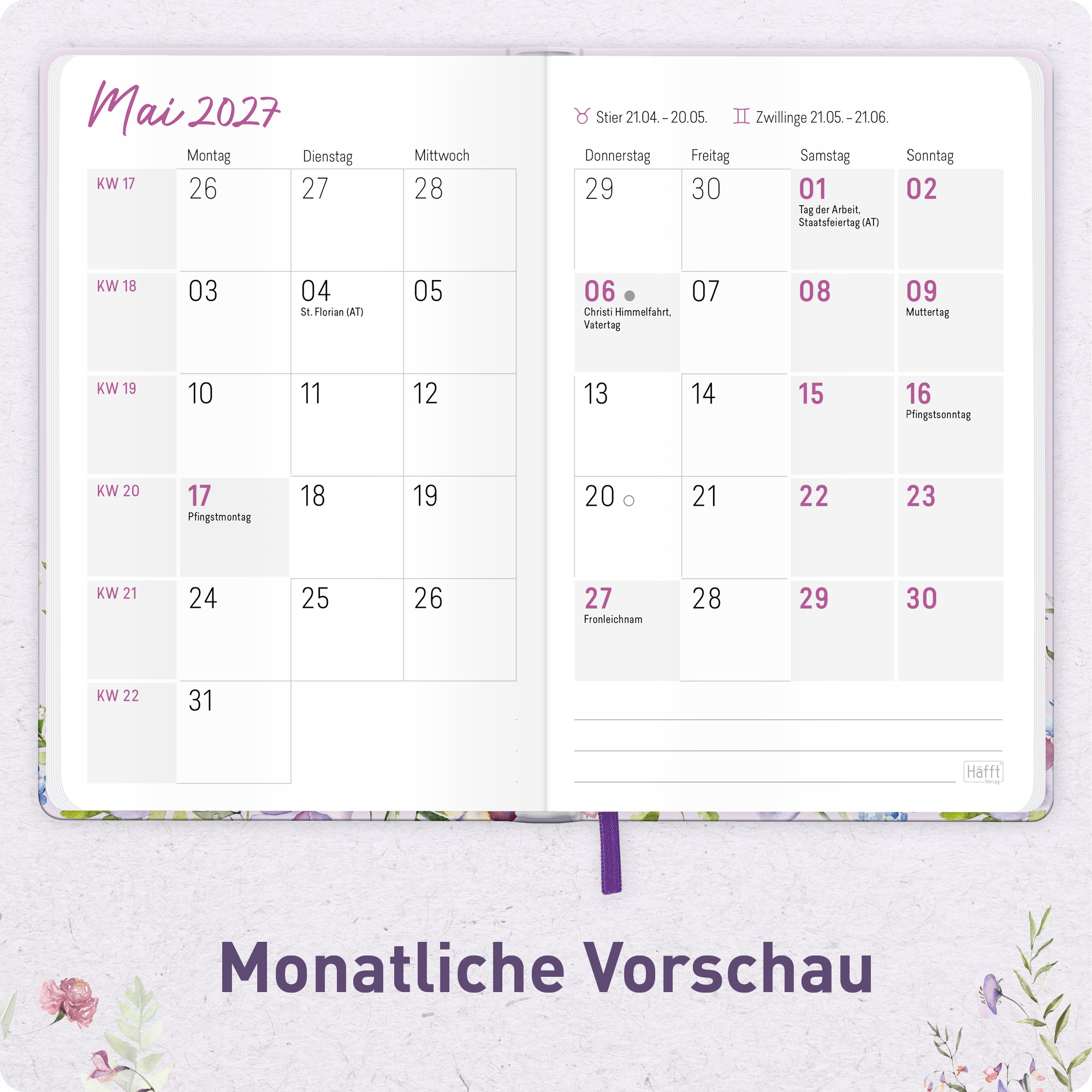 Artikelbild 5 des Artikels “Großdruck-Kalender A5 2027 [Blütentraum] “