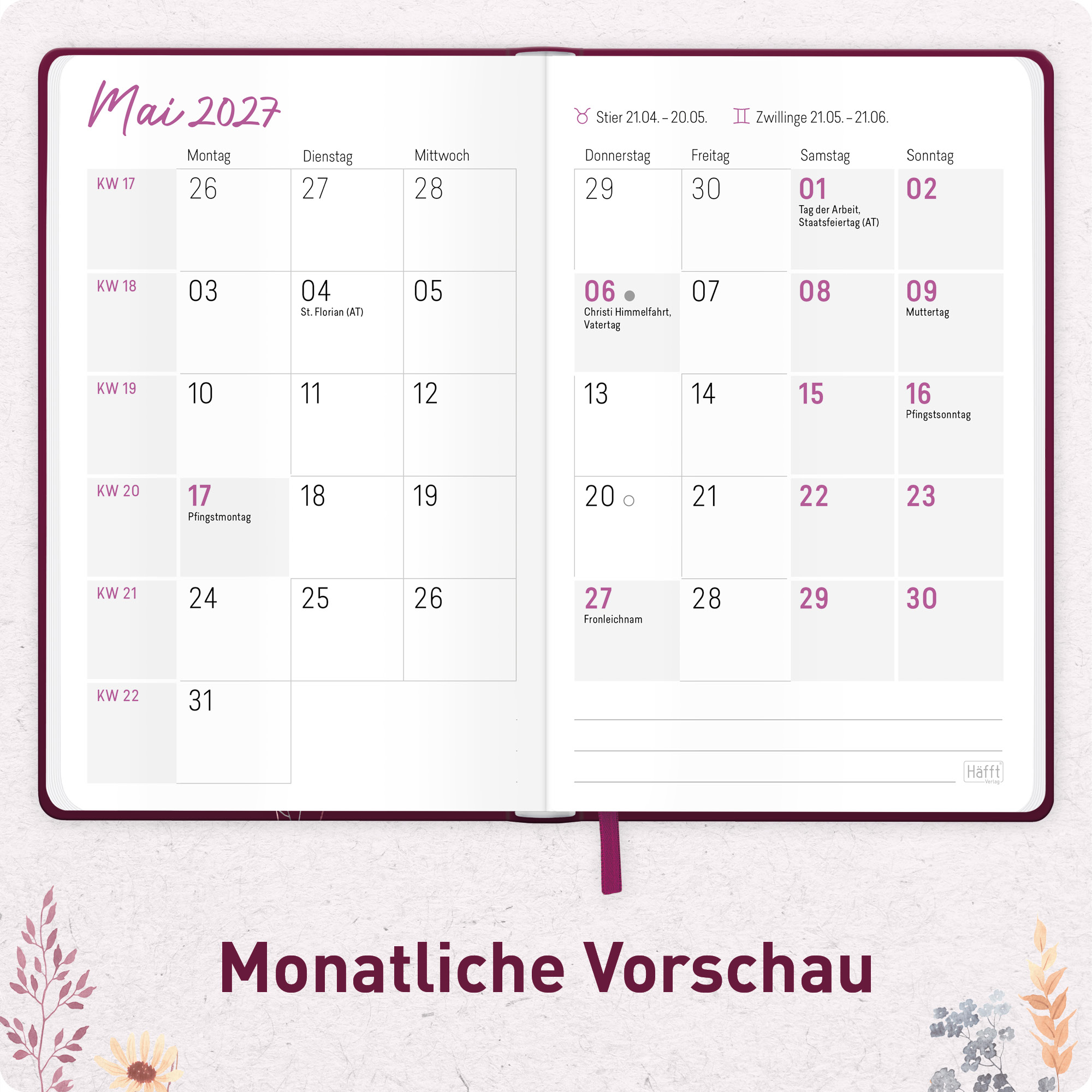 Artikelbild 5 des Artikels “Großdruck-Kalender A5 2027 [Blumenzauber] “