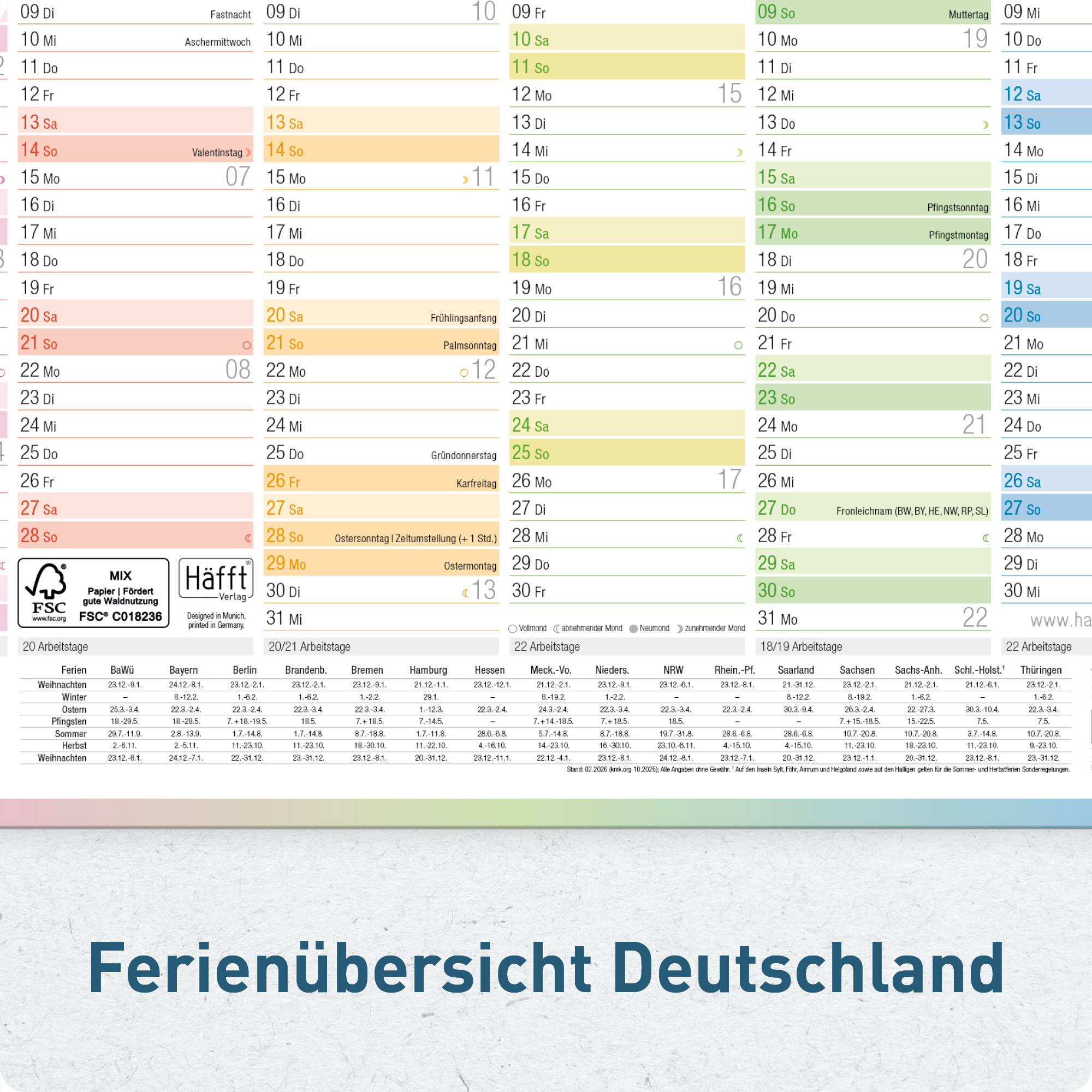 Artikelbild 5 des Artikels “Tafelkalender Premium A4 quer [Rainbow] “