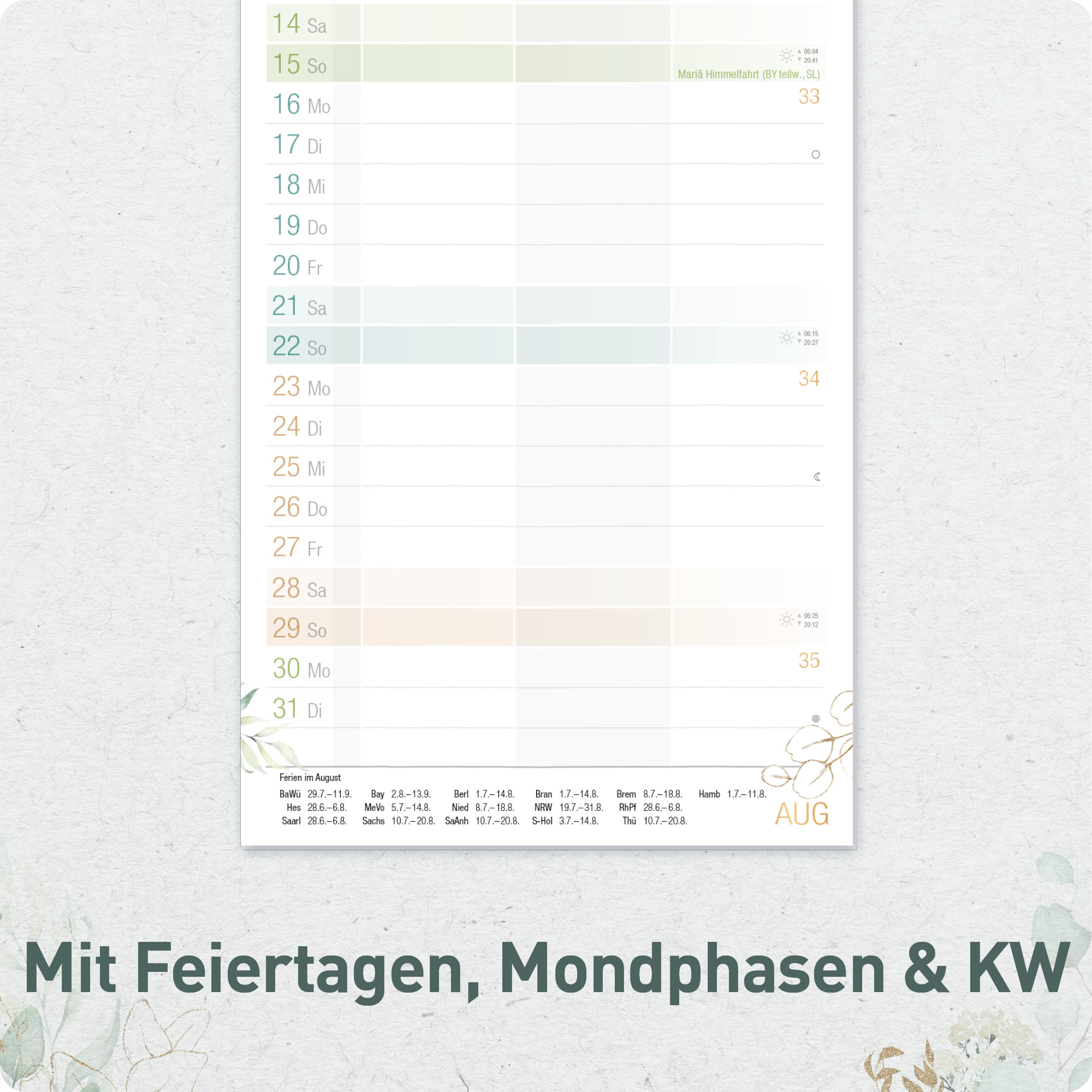 Artikelbild 5 des Artikels “Planer für Zwei kompakt 2027 Wandkalender mit 3 Spalten “