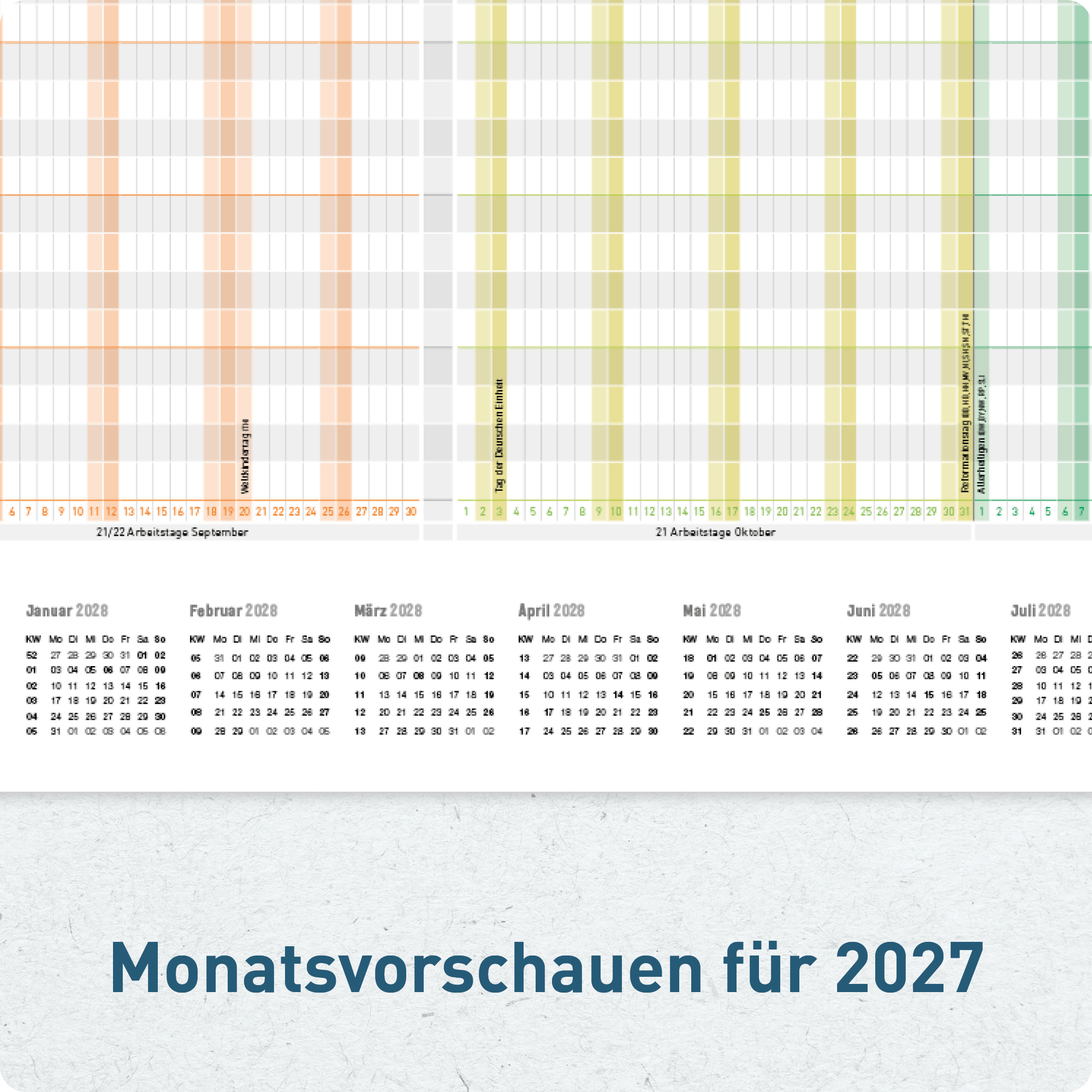 Artikelbild 5 des Artikels “Urlaubsplaner / Teamkalender 2027 A1 + quer [Rainbow] “