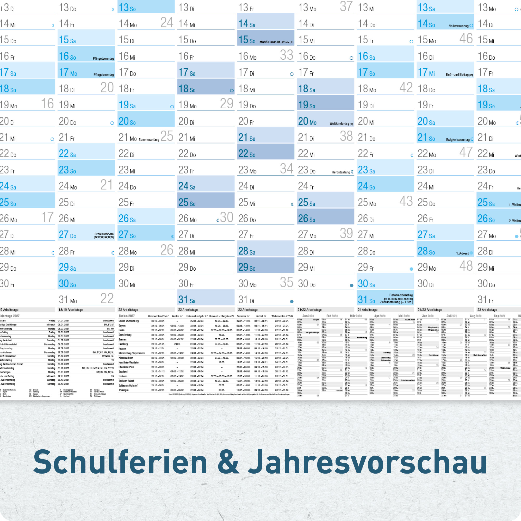 Artikelbild 5 des Artikels “Wandkalender 2027 A1 + quer [Blau] “