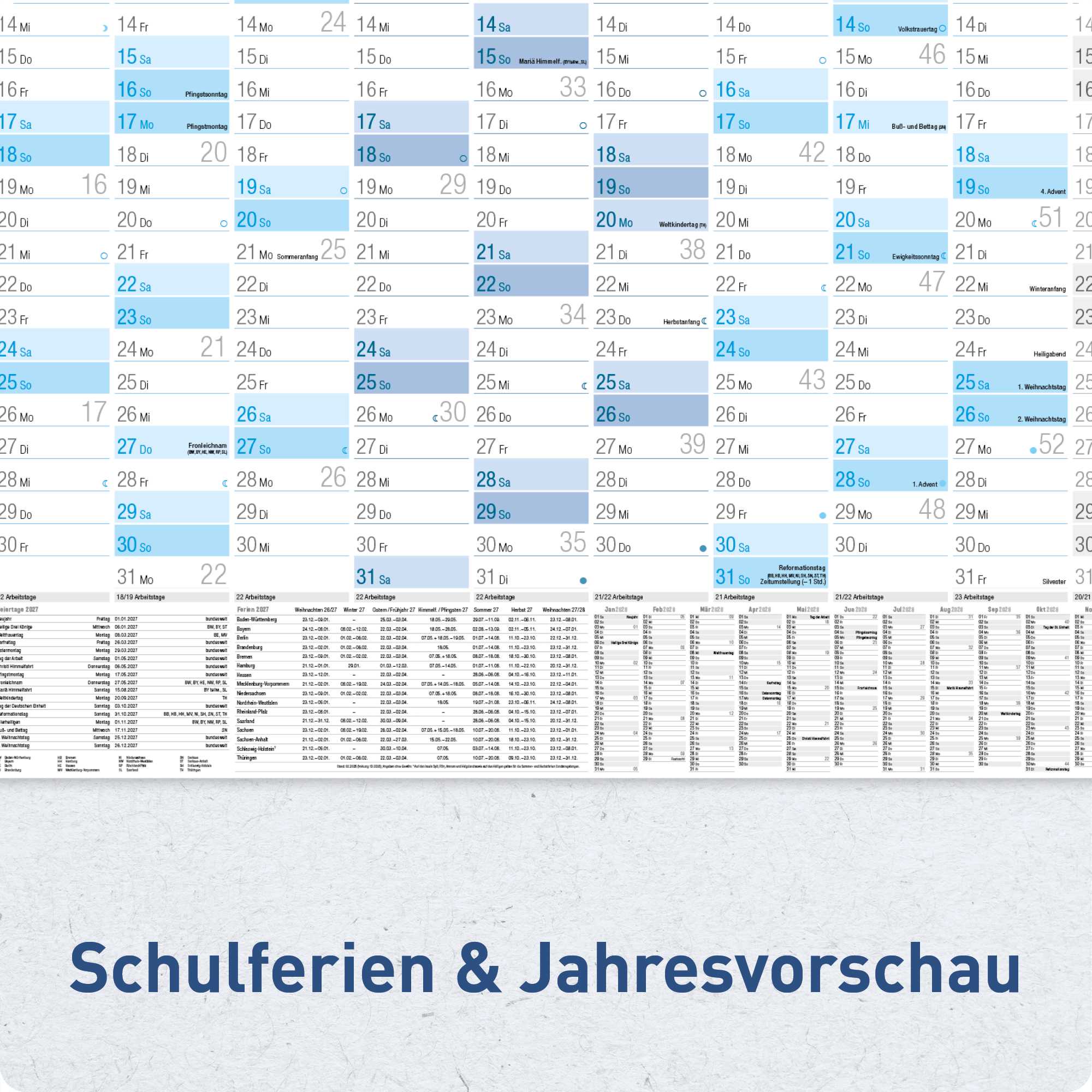 Artikelbild 5 des Artikels “Abwischbarer Wandkalender 2027 A1 + [Blau] “