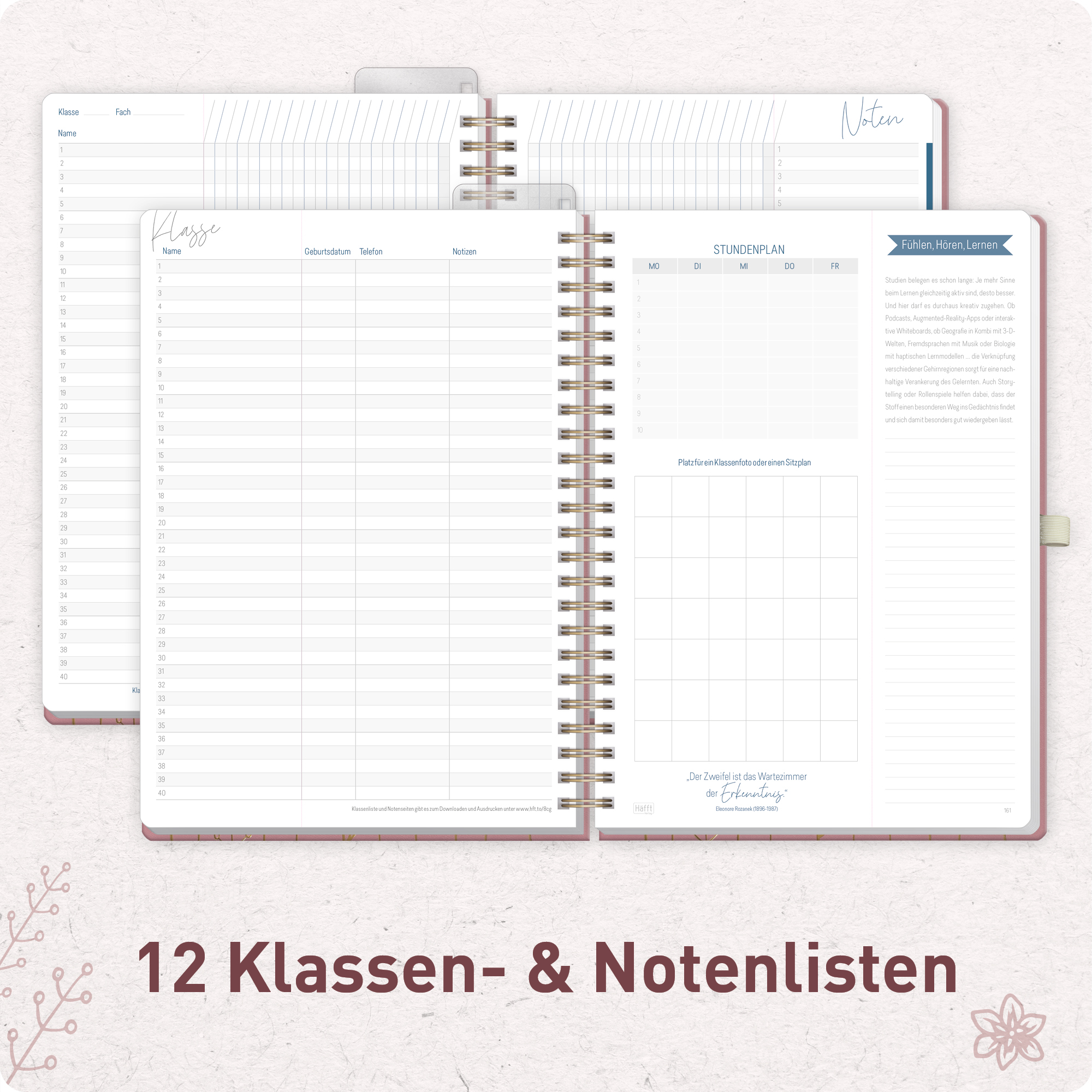Artikelbild 5 des Artikels “Lehrer-Planer Maxi Deluxe A4+ 26/27 [Fine Flowers rosé] “