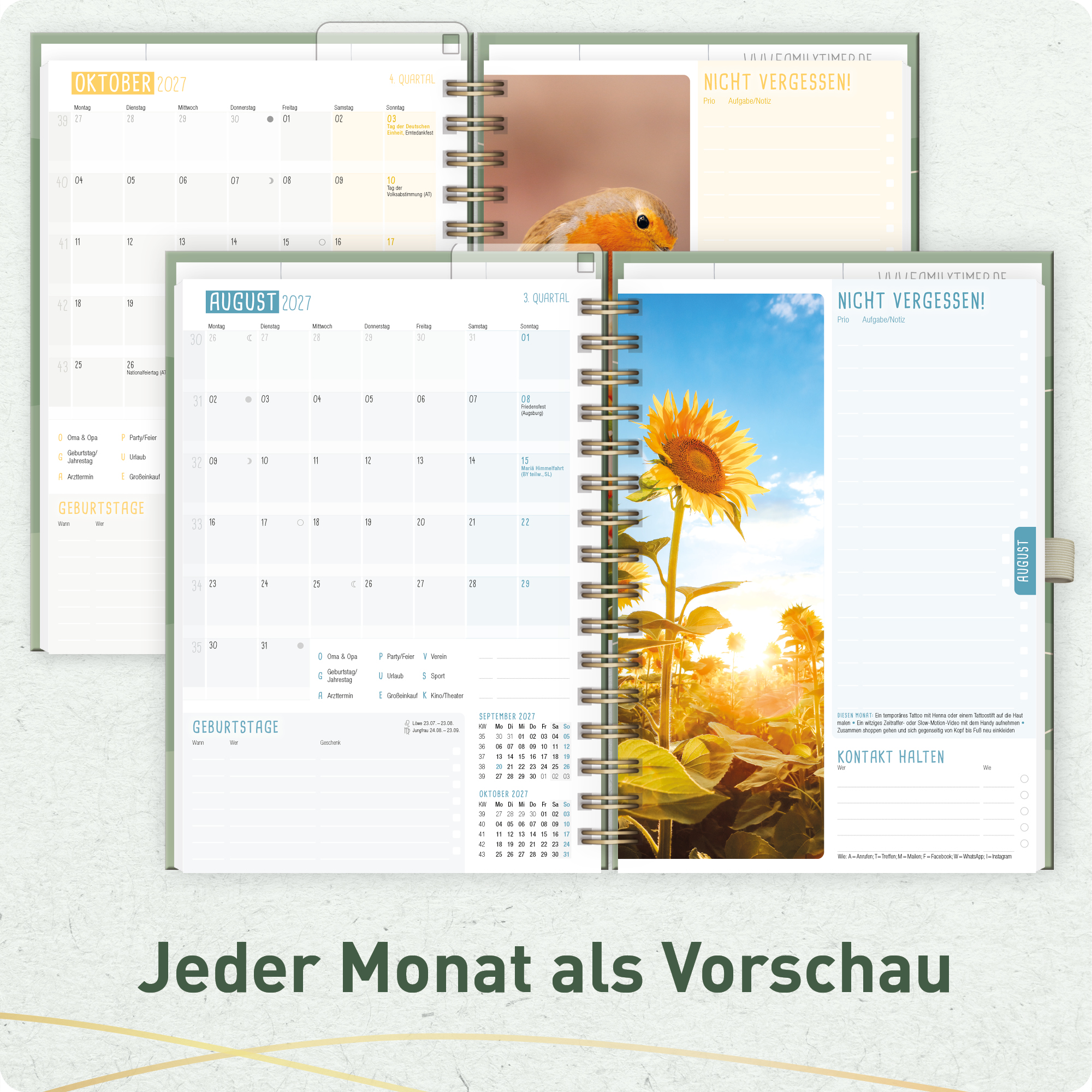 Artikelbild 5 des Artikels “Family-Timer Deluxe A5 2026 2027 [Green Waves] “