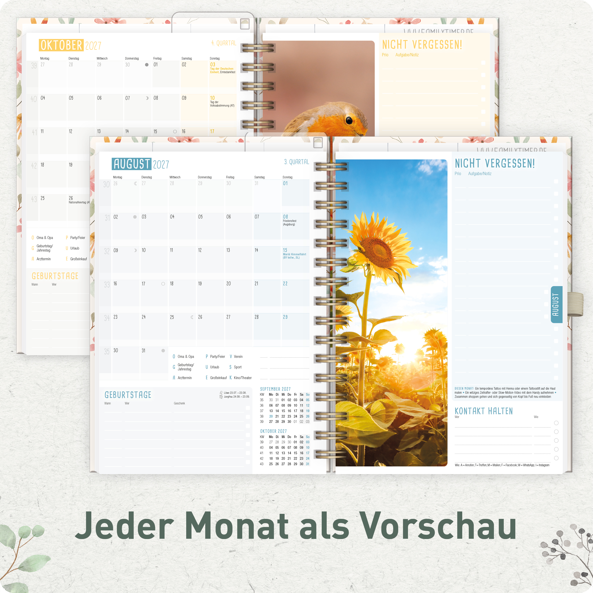 Artikelbild 5 des Artikels “Family-Timer Deluxe A5 2026 2027 [Wild Blossoms] “