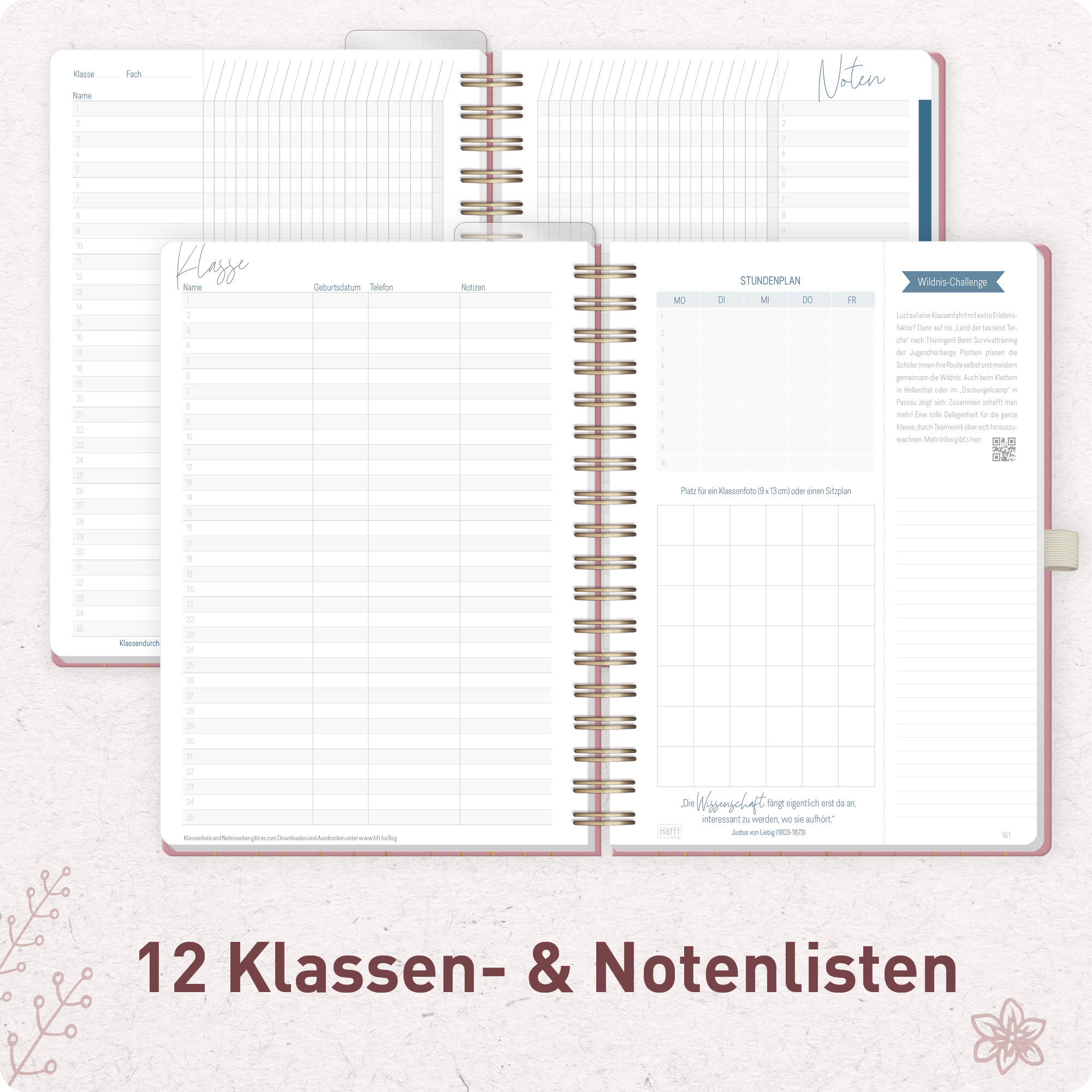 Artikelbild 5 des Artikels “Lehrer-Planer Deluxe A5+ 26/27 [Fine Flowers rosé] “