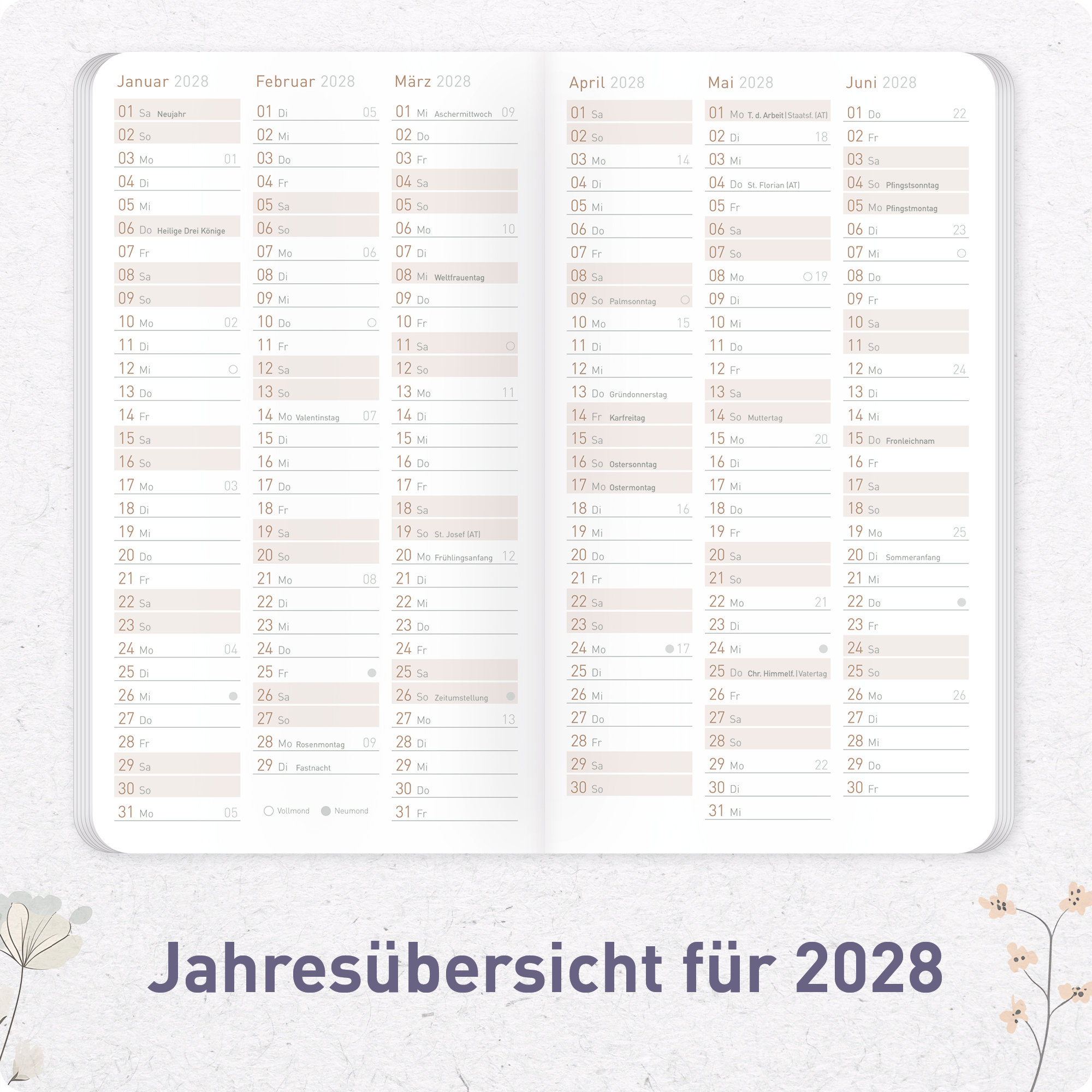 Artikelbild 5 des Artikels “Monatskalender 2026/2027 Square A6+ Taschenkalender [Flower Joy] “