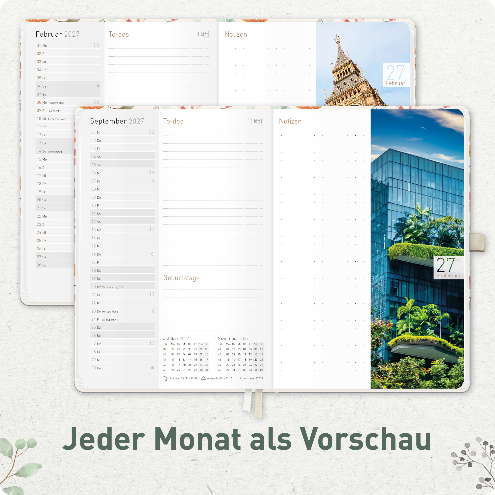 Artikelbild 5 des Artikels “Chäff-Timer Premium A5 Kalender 2026/2027 [Wild Blossoms] “