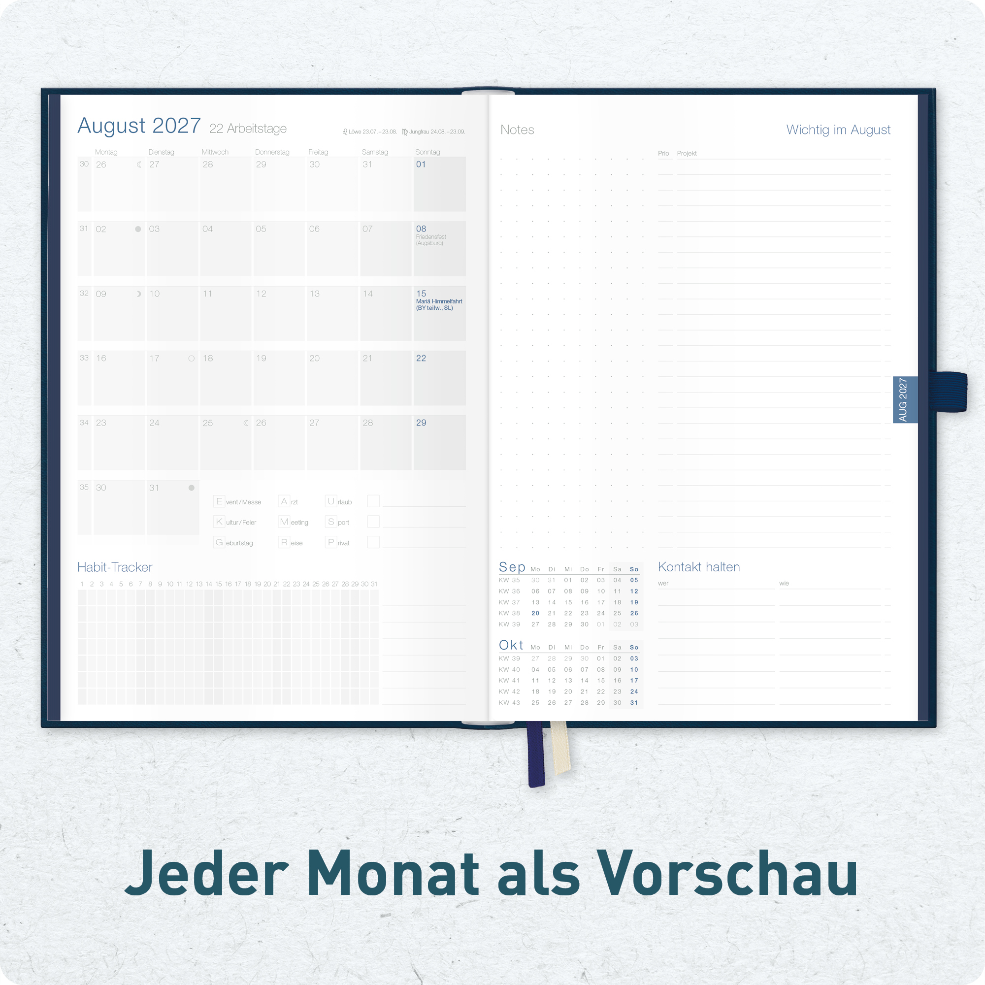 Artikelbild 5 des Artikels “Business-Timer Deluxe A5 2026/2027 A5 [Nachtblau] “