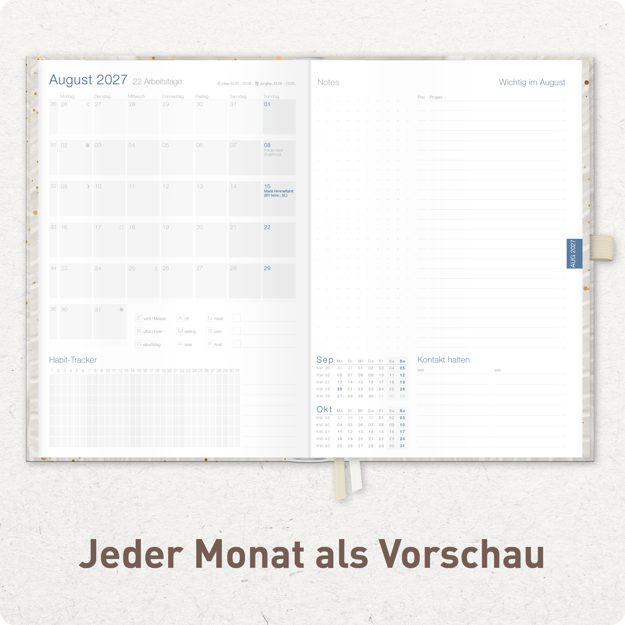 Artikelbild 5 des Artikels “Business-Timer Deluxe A5 2026/2027 [Sparkling Leaf] “