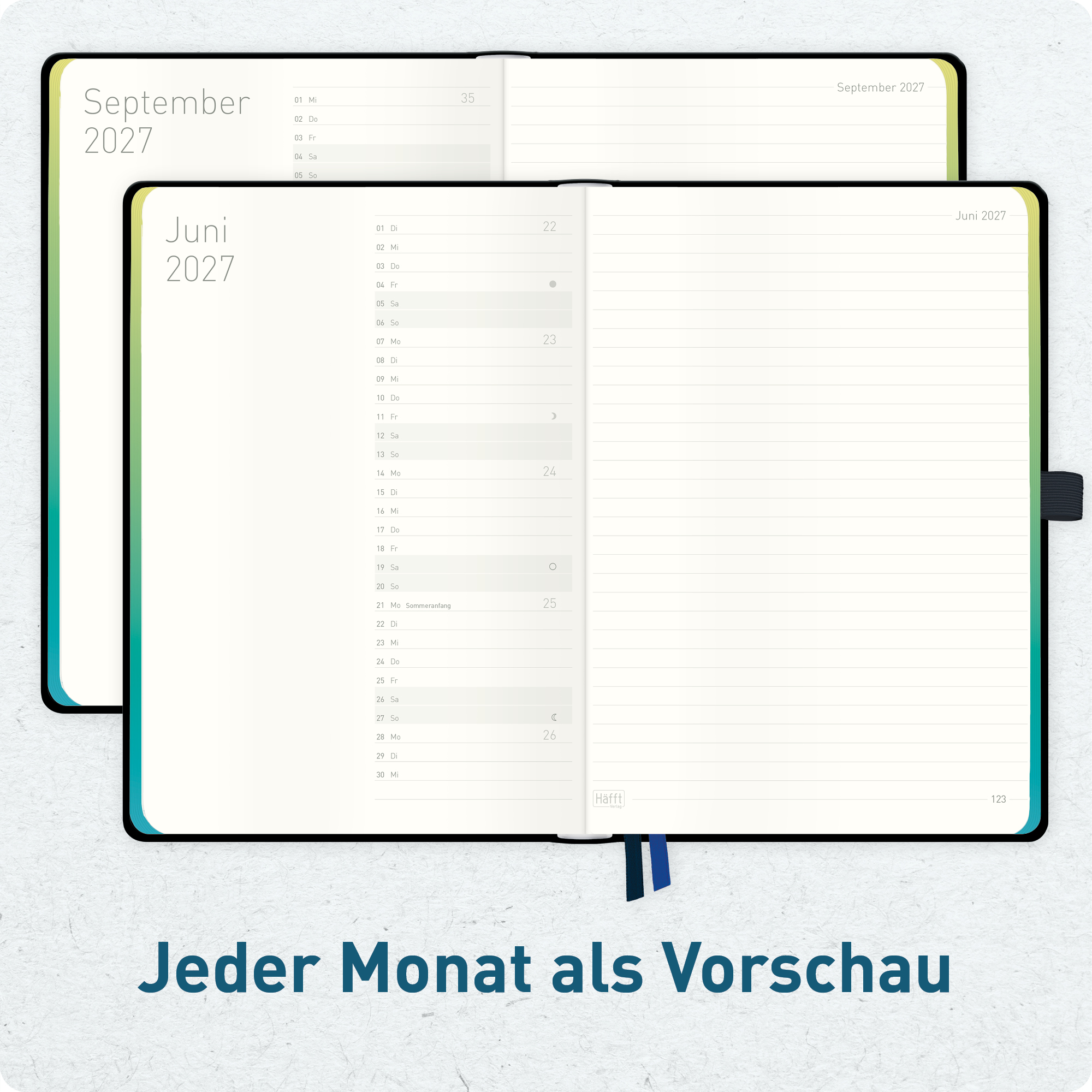 Artikelbild 5 des Artikels “Wochen-Notiz-Kalender 2026/2027 A5 [Black Rainbow] “